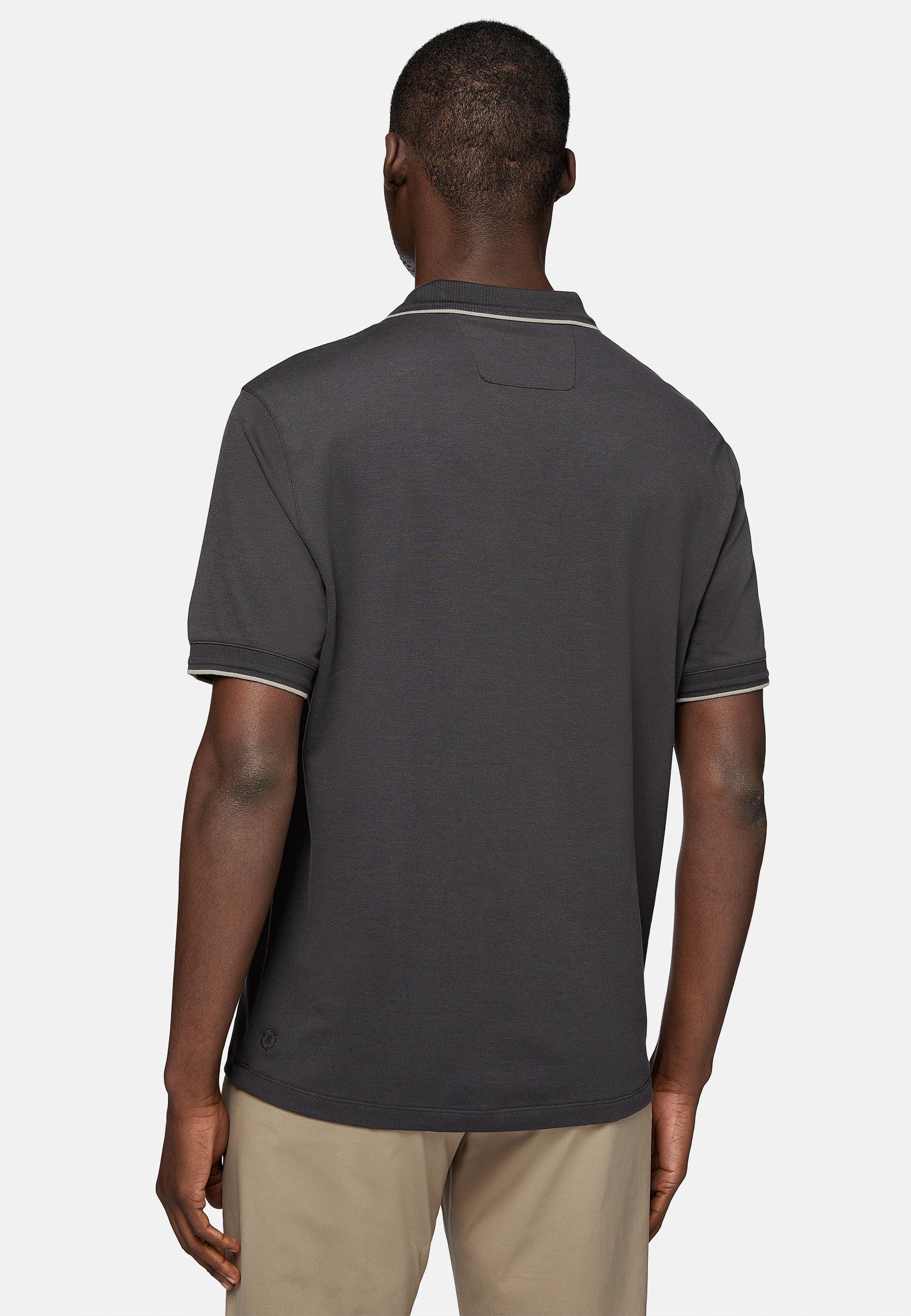 Black High-Performance Pique Polo Shirt, Black, large image number 2