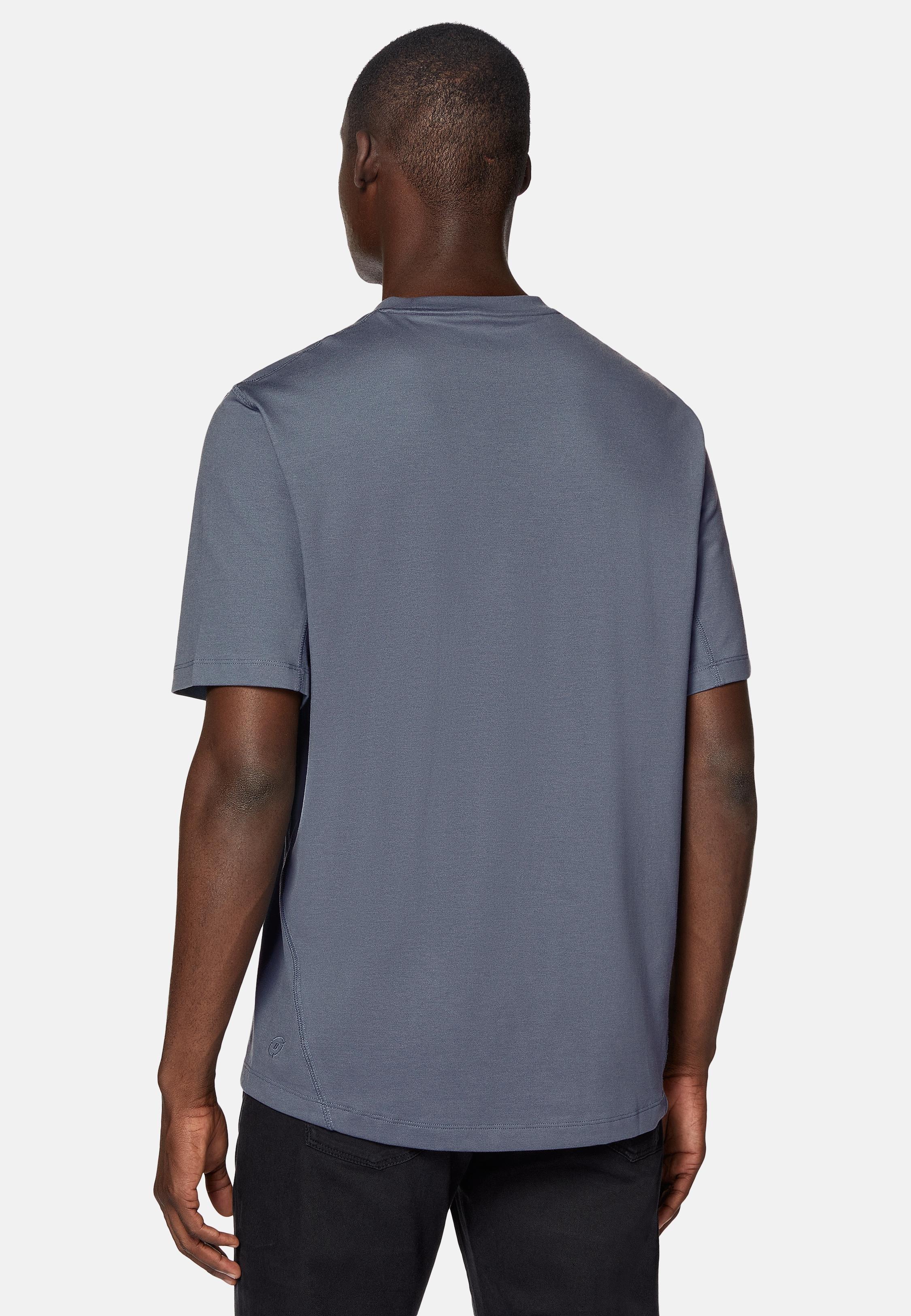 Blue High-Performance Pique Polo T-Shirt, Indigo, large image number 1