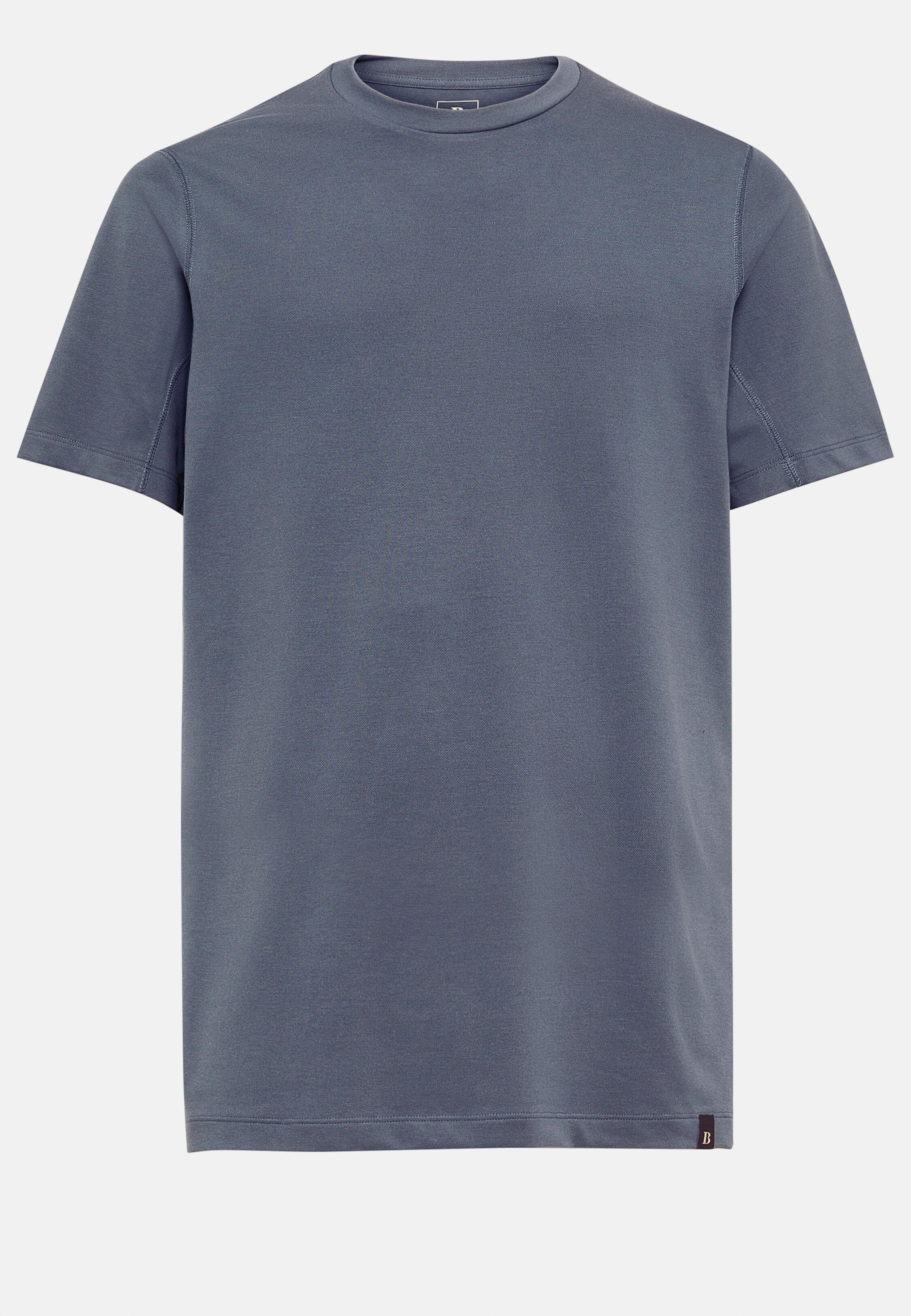 Blue High-Performance Pique Polo T-Shirt, Indigo, large image number 2