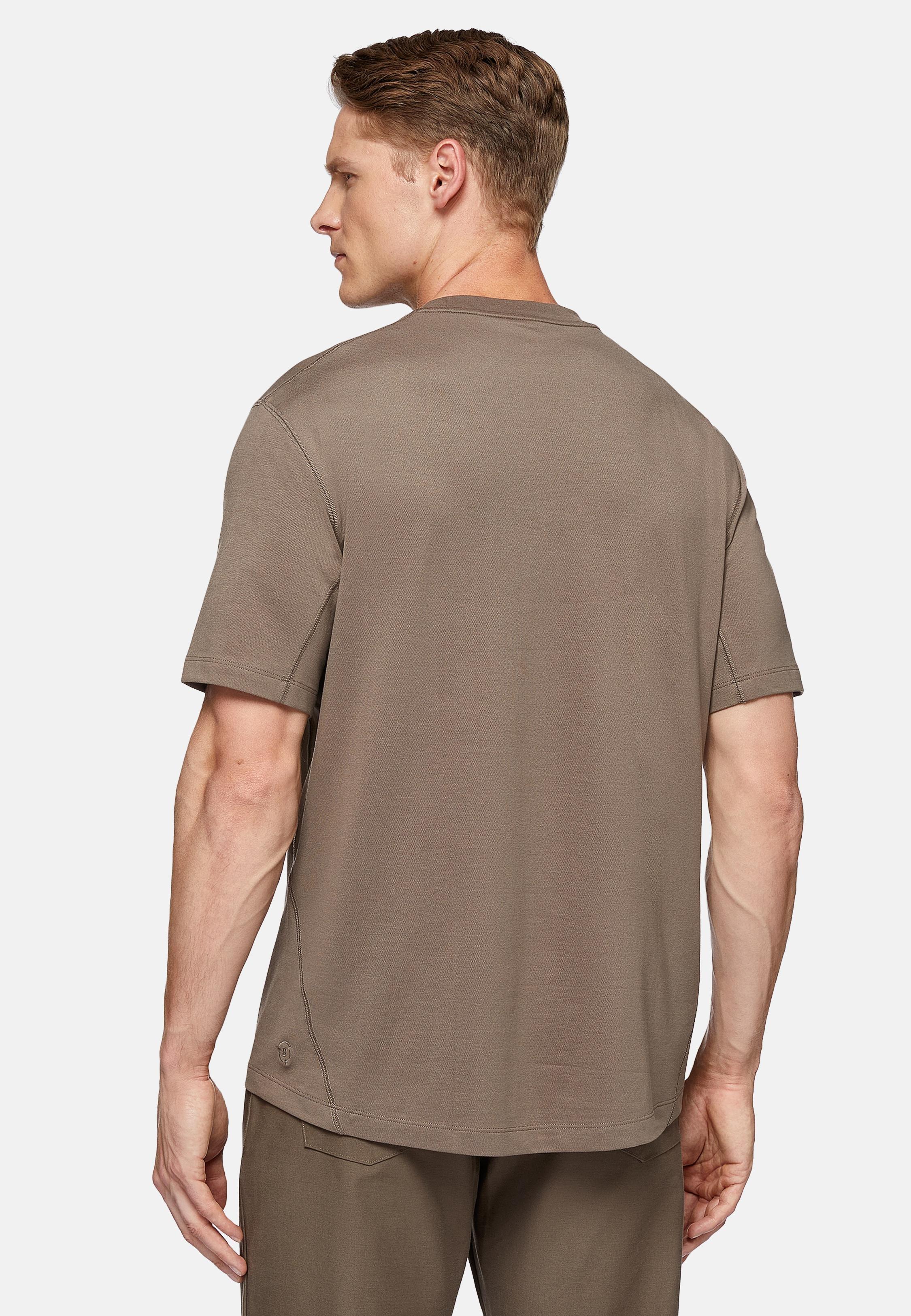 Brown High-Performance Pique Polo T-Shirt, Brown, large image number 1