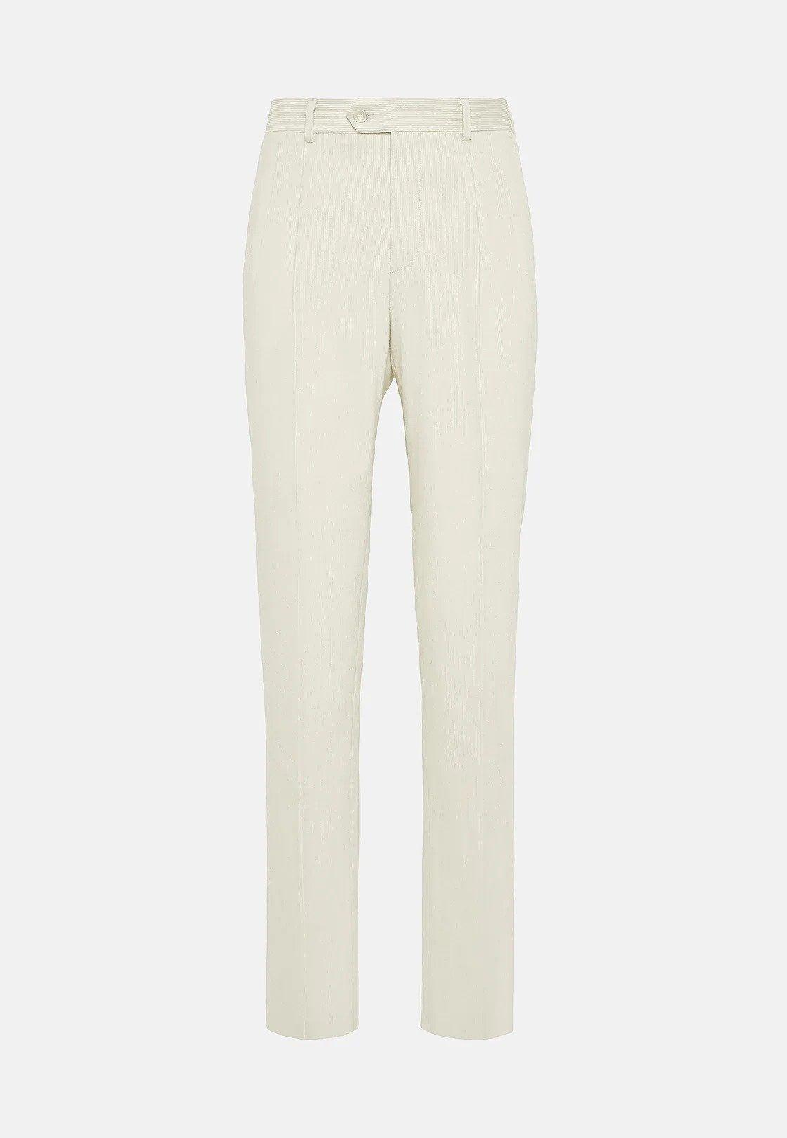 Cream Solid Long Trousers, , large image number 4