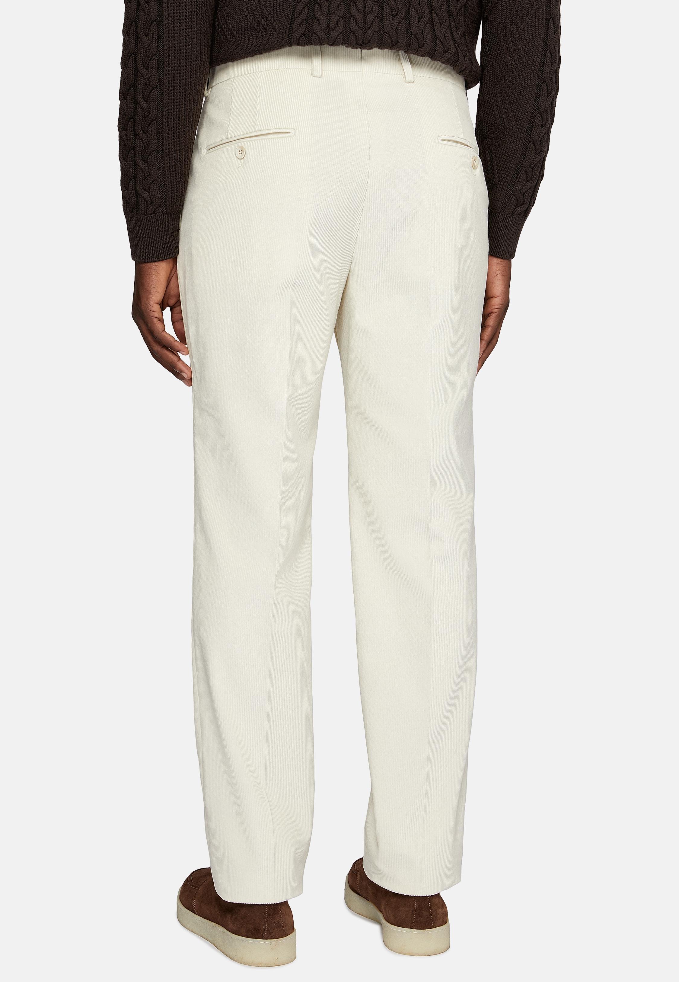 Cream Solid Long Trousers, , large image number 5