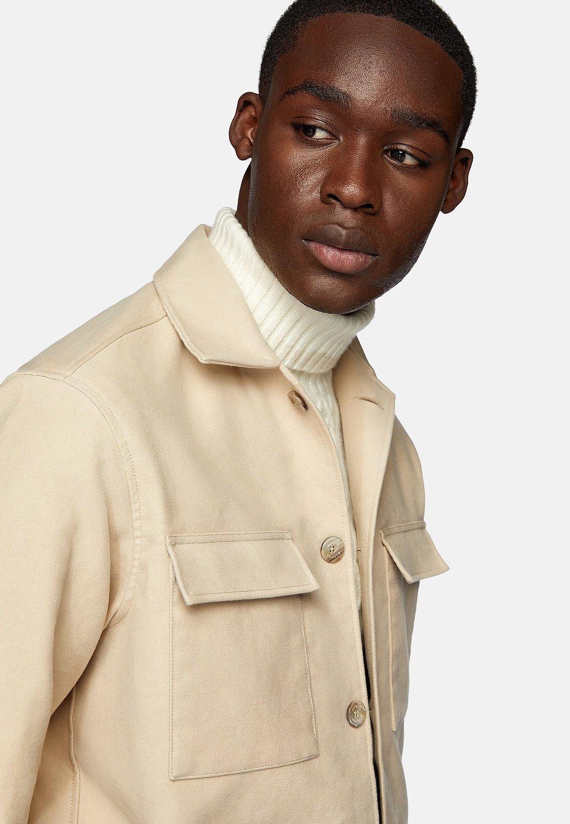 Beige Textured Shacket, Sand, large image number 4