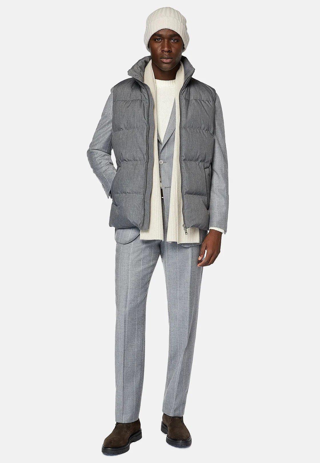Grey Quilted Medium Gilet, , large image number 0