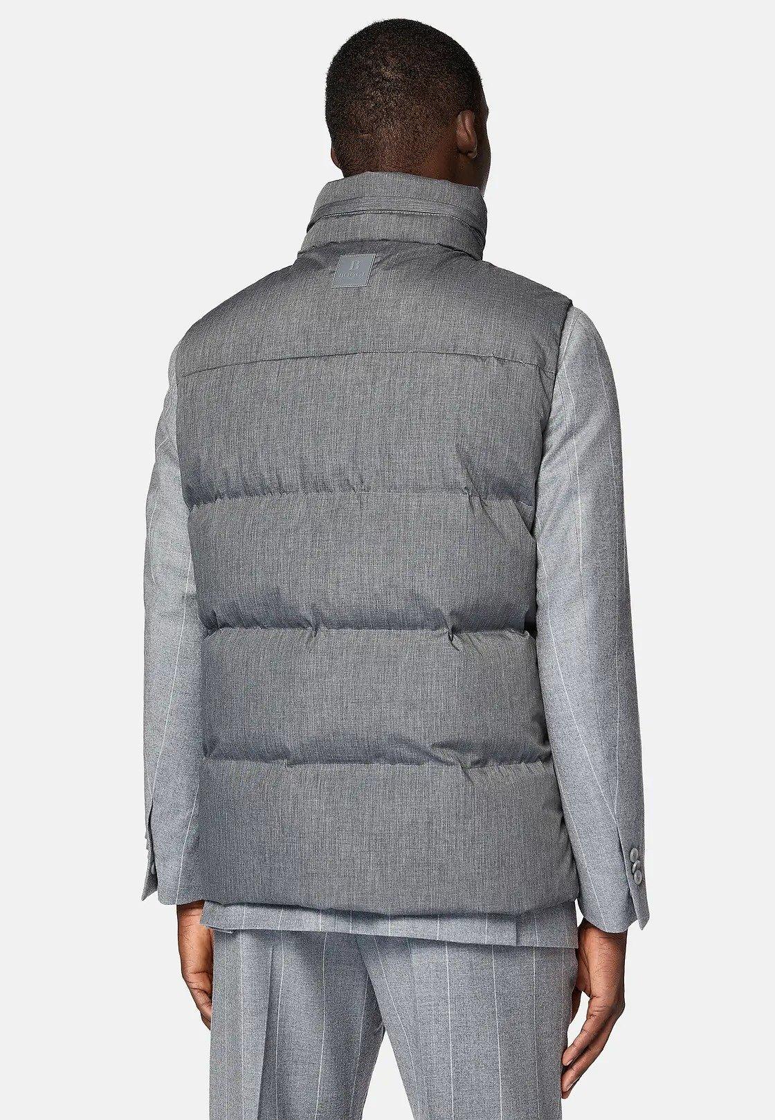 Grey Gilet In Technical Fabric With Goose Down, , large image number 2