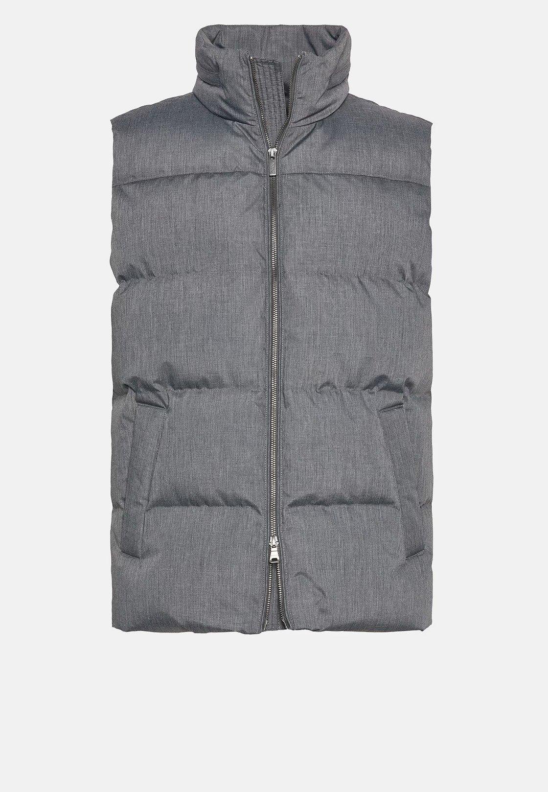 Grey Gilet In Technical Fabric With Goose Down, , large image number 3