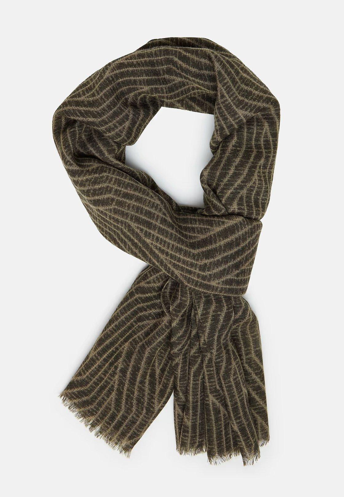Brown Printed Rectangle Scarf, Taupe, large image number 0
