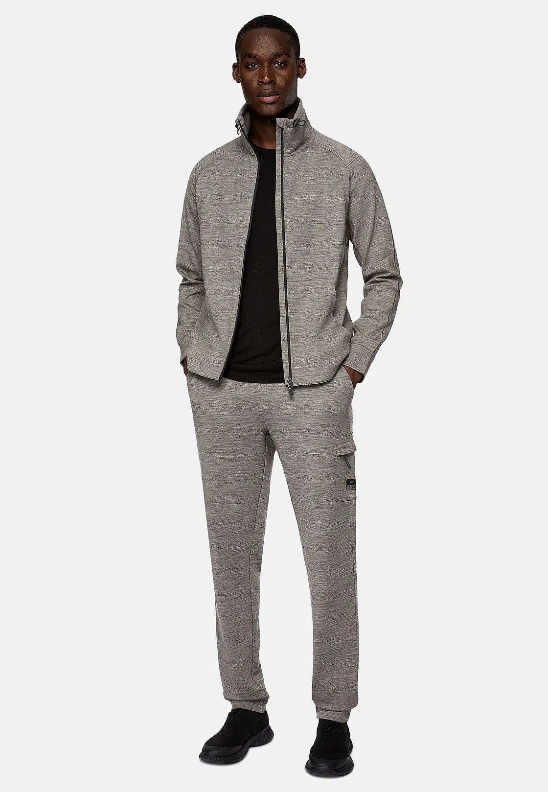 GREY Lightweight Wool Blend Scuba Trousers, , large image number 0