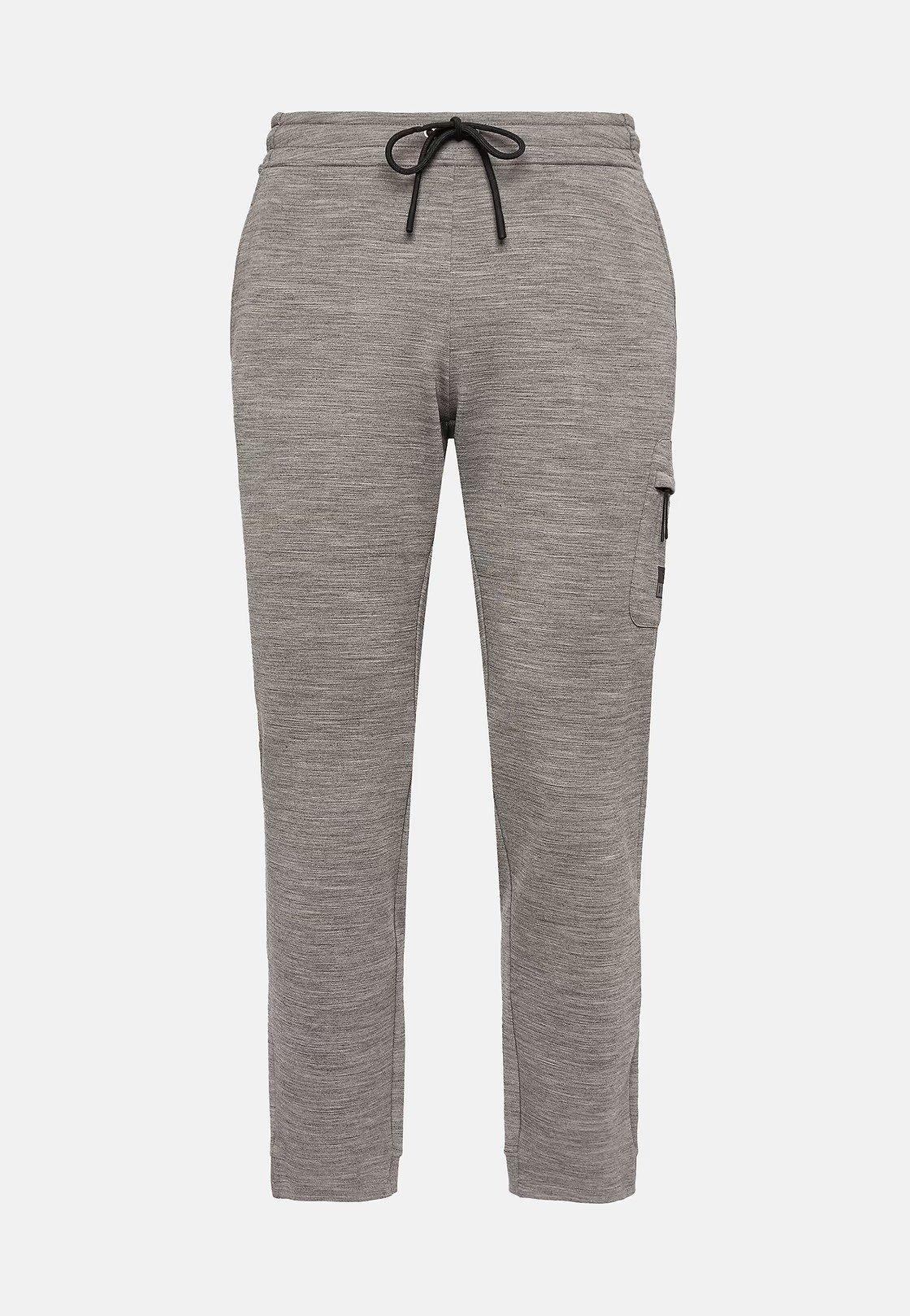 GREY Lightweight Wool Blend Scuba Trousers, Grey, large image number 4