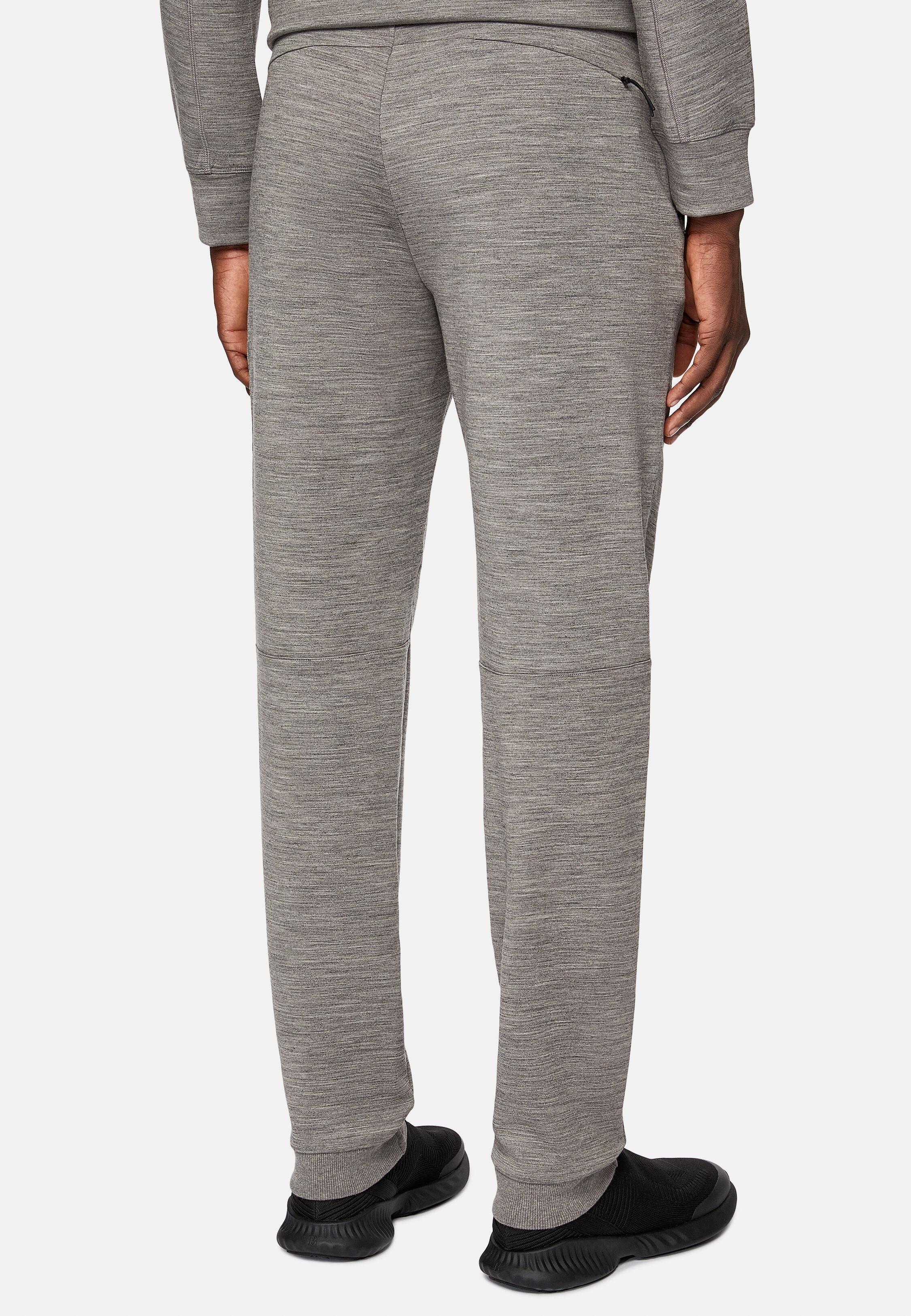 GREY Lightweight Wool Blend Scuba Trousers, Grey, large image number 5