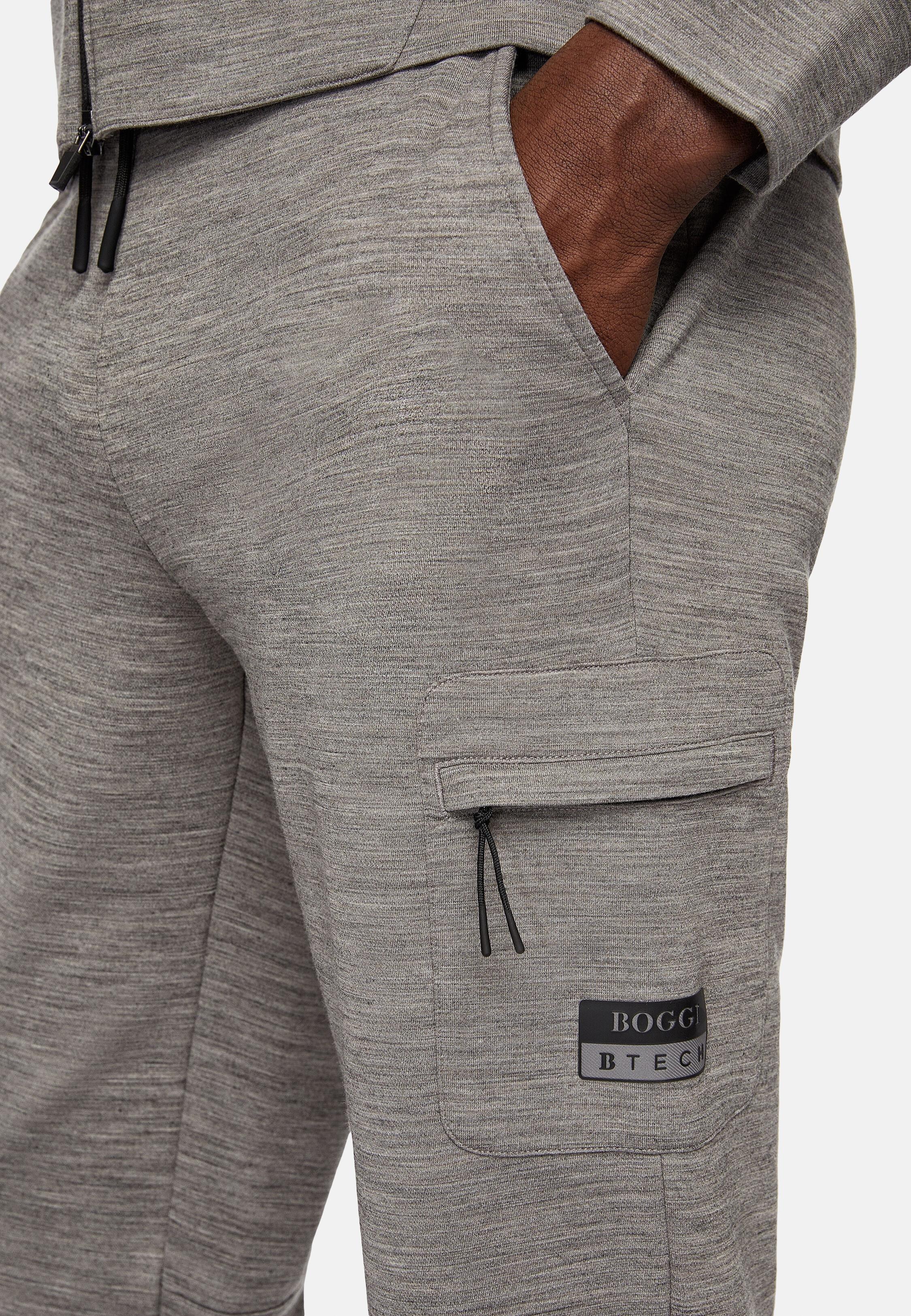 GREY Lightweight Wool Blend Scuba Trousers, Grey, large image number 6