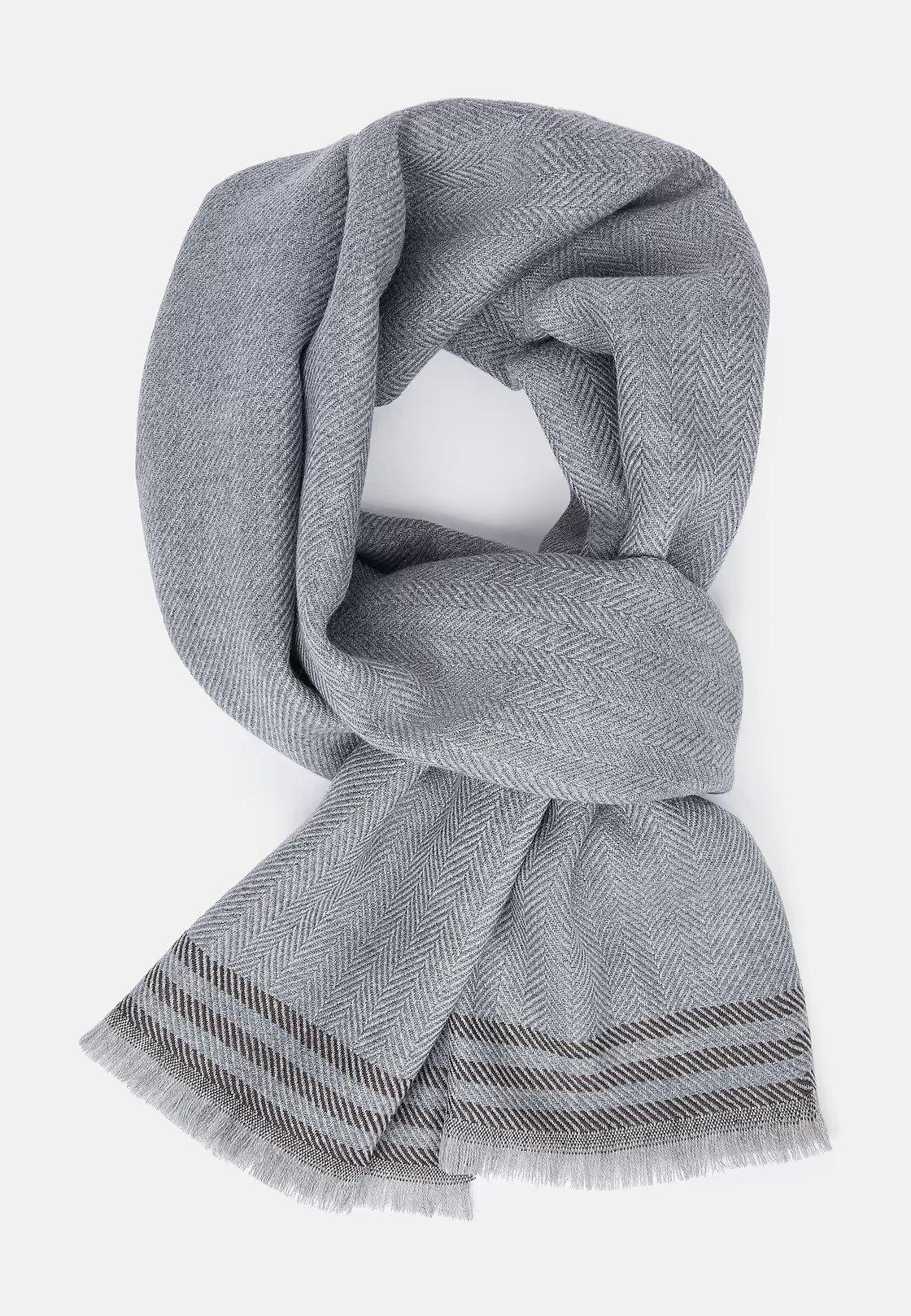 Grey Wool Drill Scarf, 3901_GREY, large image number 0
