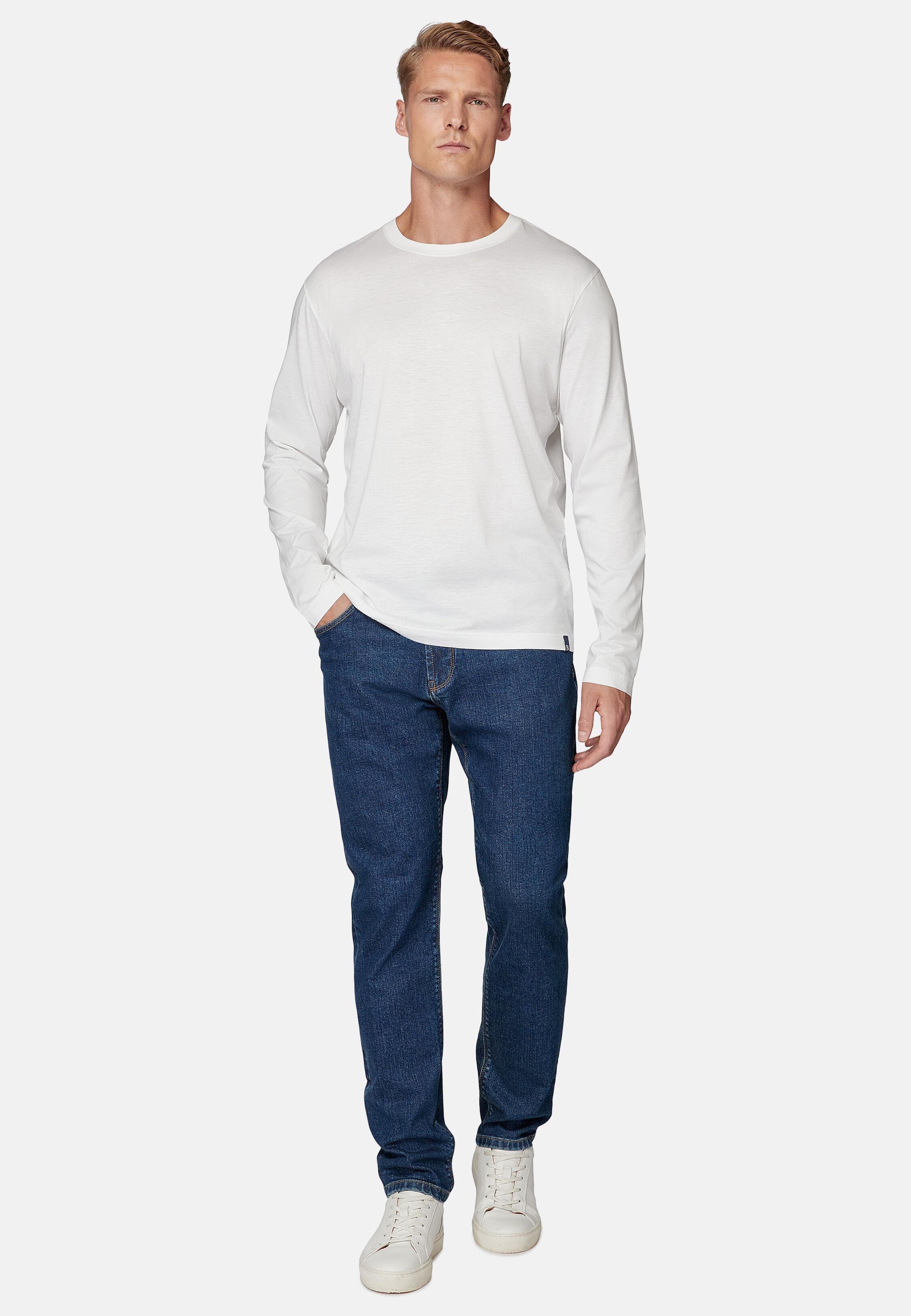 Stretch Denim Jeans Navy, Medium Blue, medium