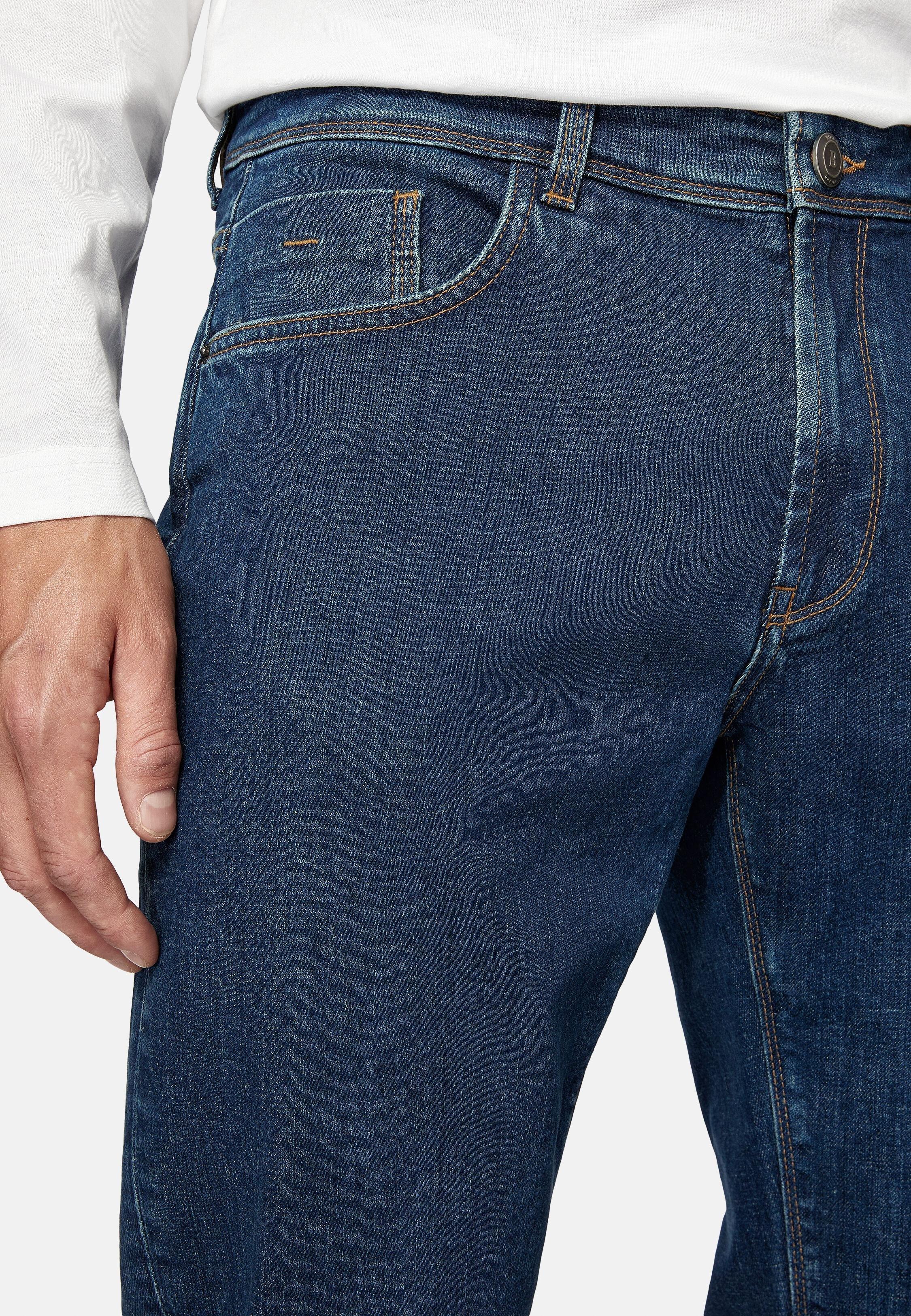 Stretch Denim Jeans Navy, Medium Blue, large image number 3