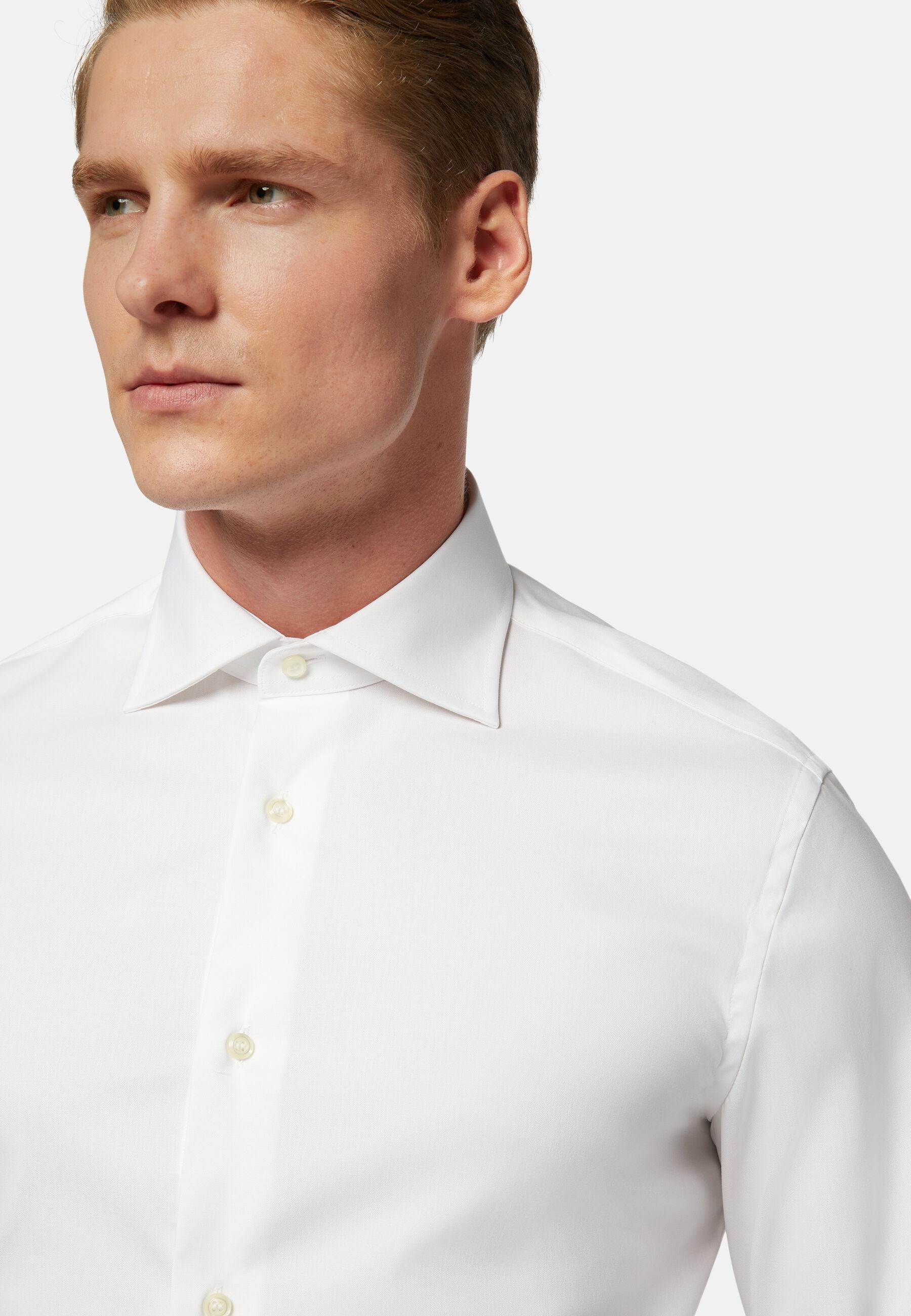 Slim Fit Pinpoint Cotton Shirt White, White, large image number 2