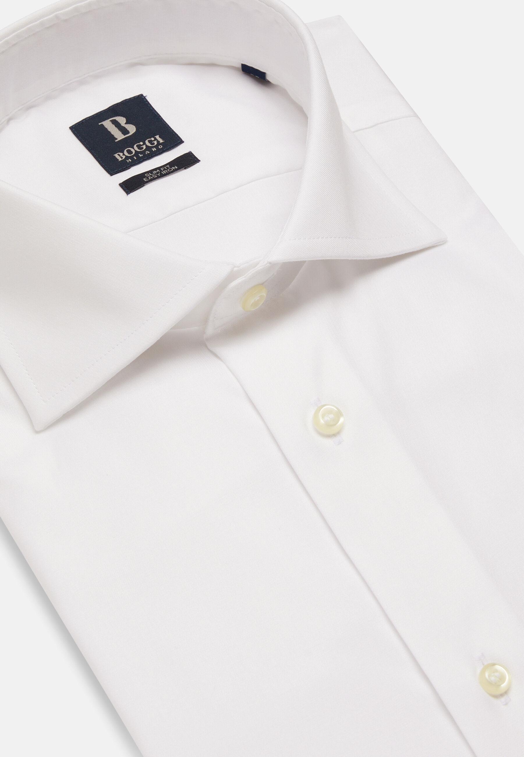 Slim Fit Pinpoint Cotton Shirt White, White, large image number 3