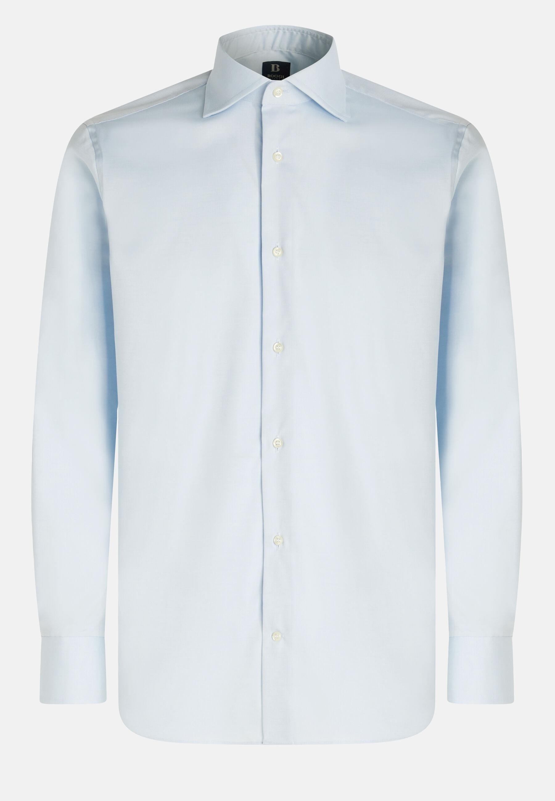 Slim Fit Pinpoint Cotton Shirt Blue, Light Blue, large image number 4