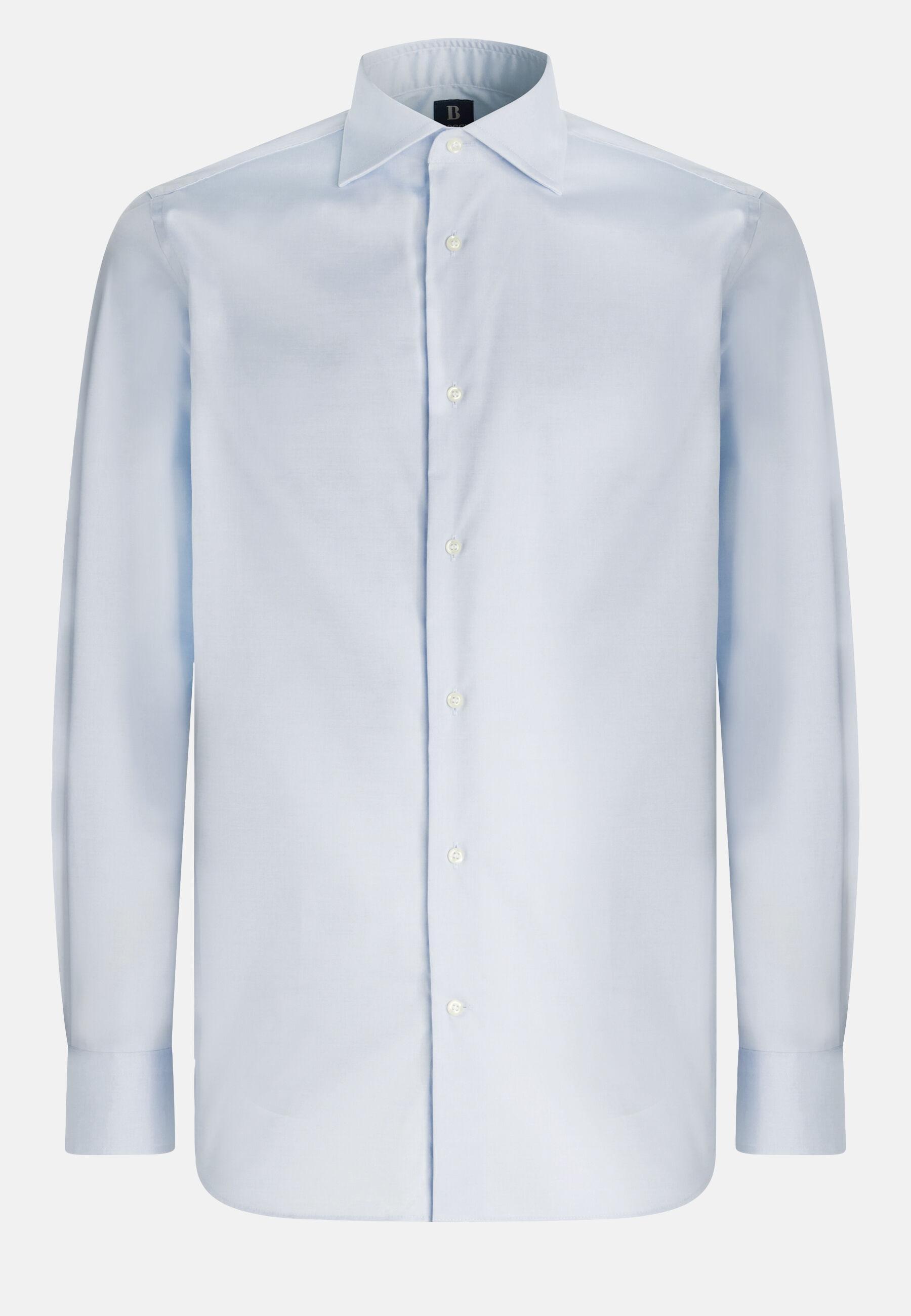 قميص قطني بنسيج Pinpoint بقصة عادية أزرق, Light Blue, large image number 4