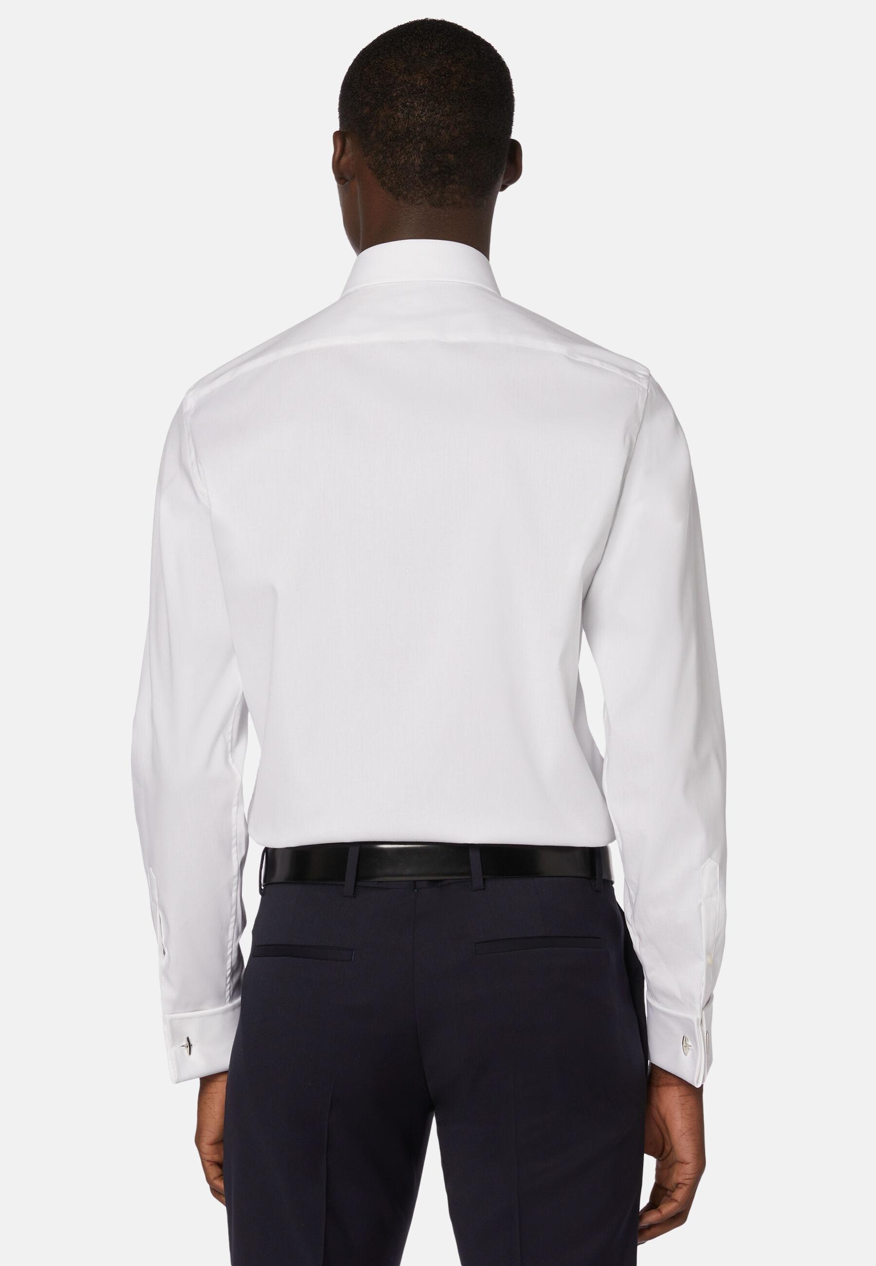 Slim Fit Pinpoint Cotton Shirt White, White, large image number 1