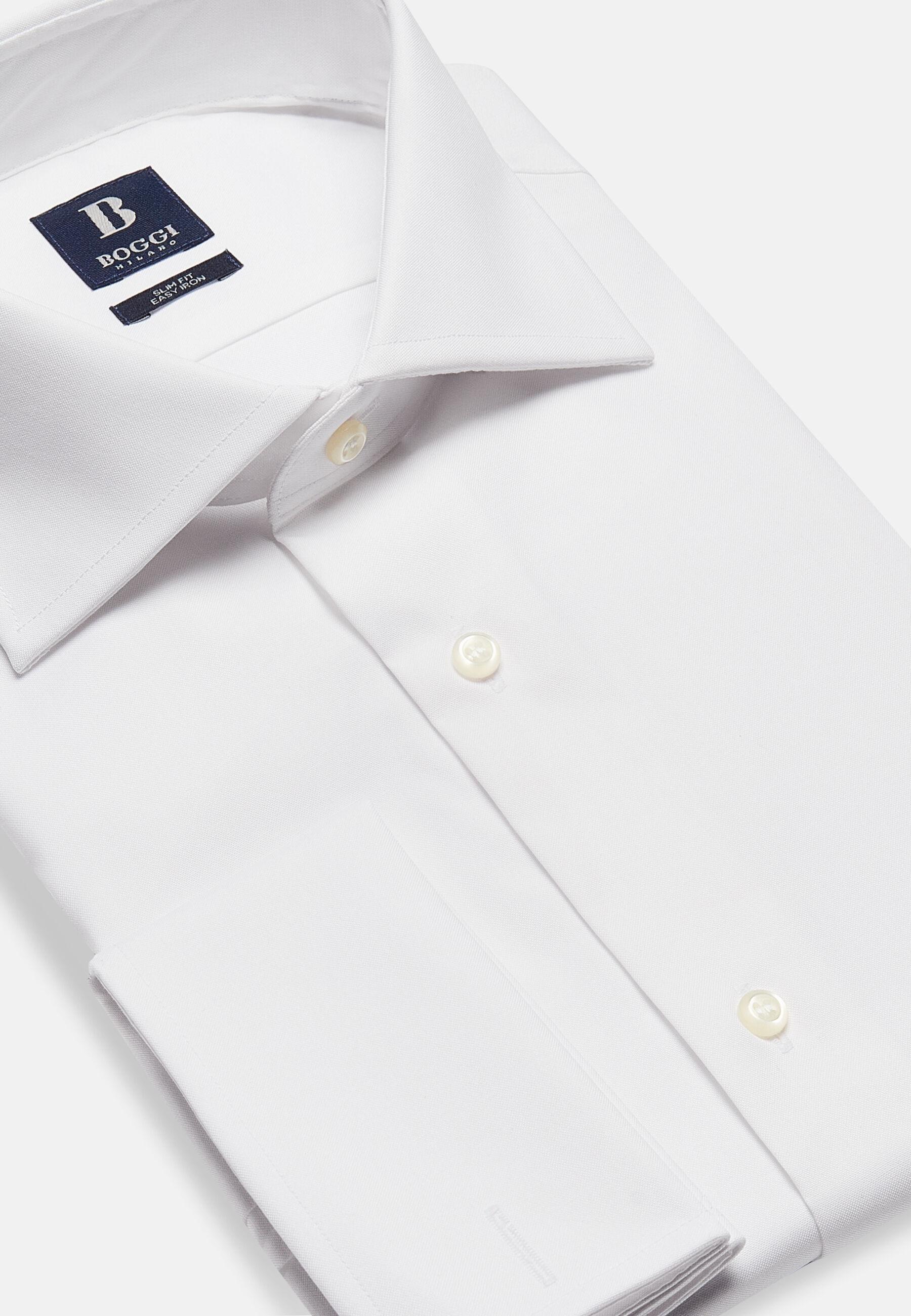 Slim Fit Pinpoint Cotton Shirt White, White, large image number 3