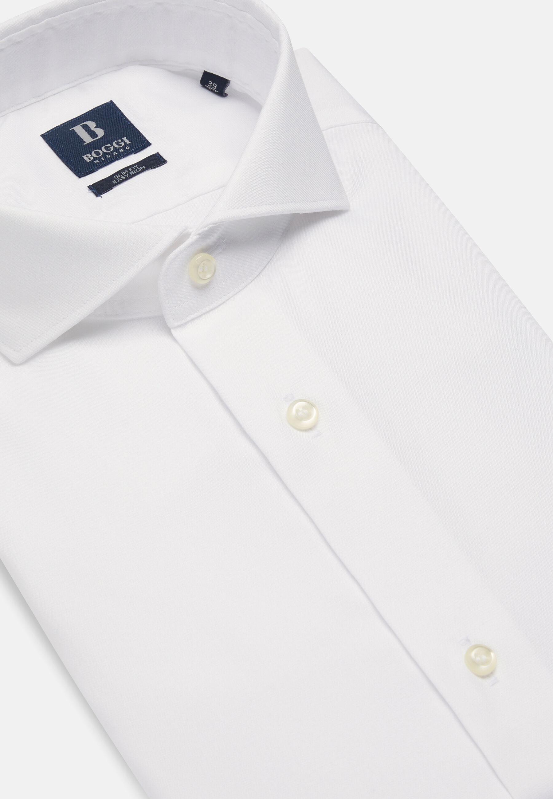 Slim Fit Pinpoint Cotton Shirt White, White, large image number 3