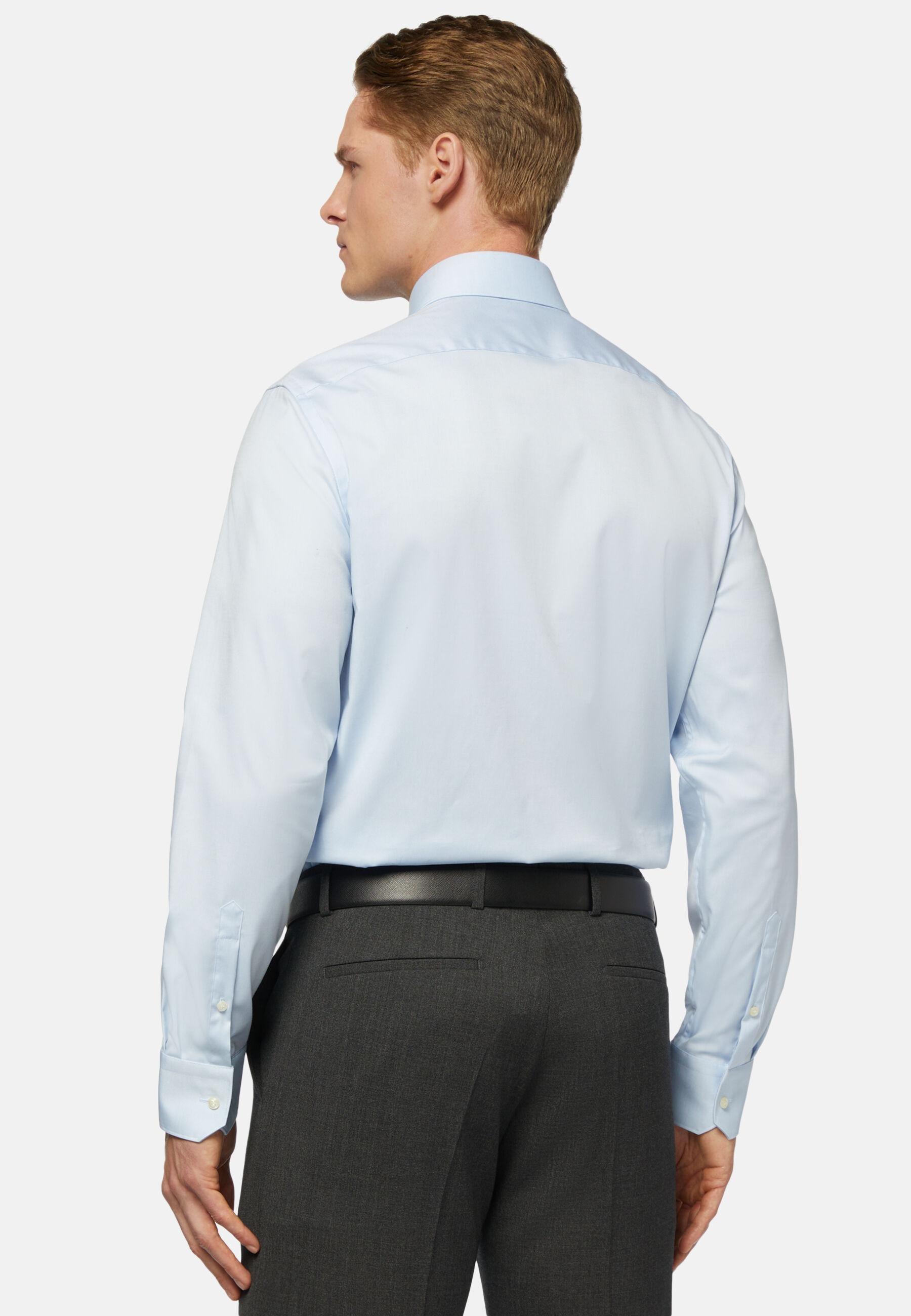 Slim Fit Pinpoint Cotton Shirt Blue, Light Blue, medium