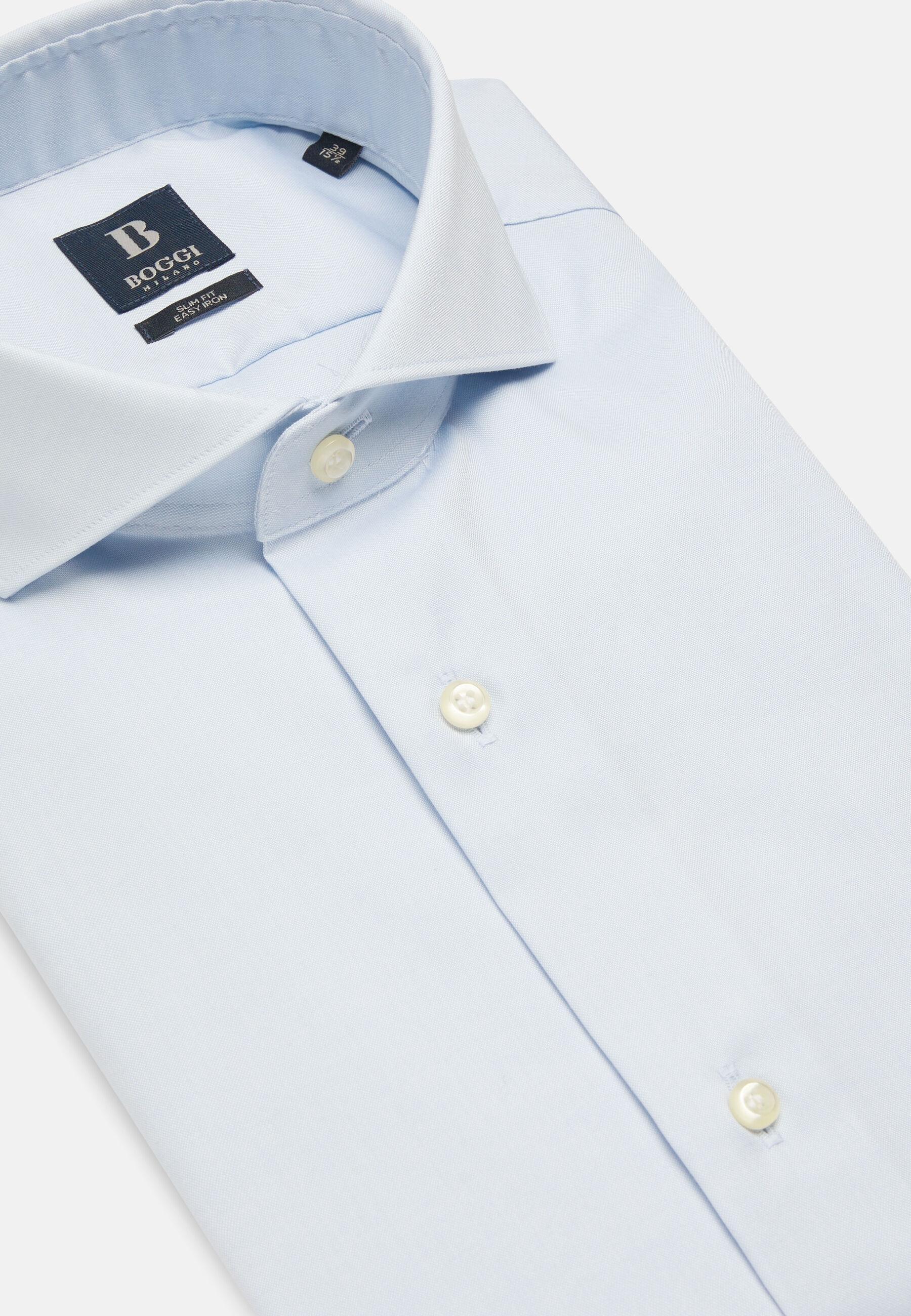 Slim Fit Pinpoint Cotton Shirt Blue, Light Blue, large image number 3