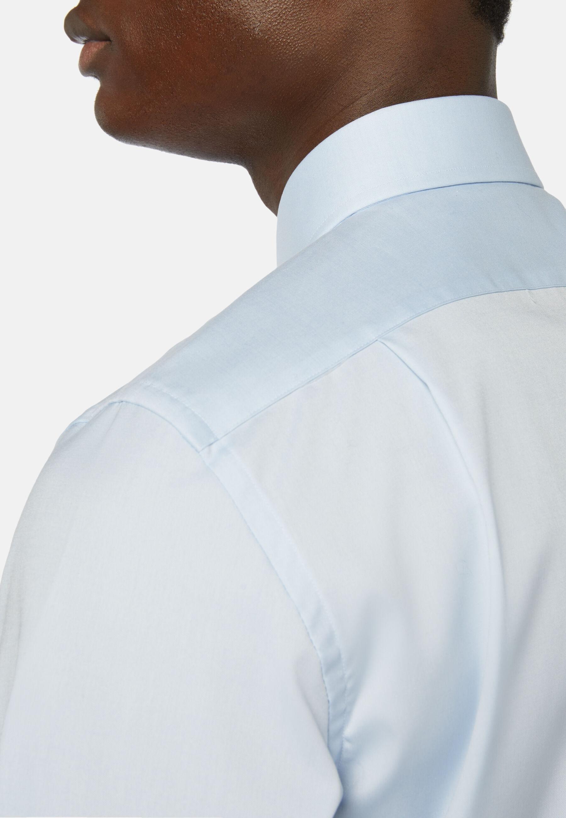 Long Fit Pinpoint Cotton Shirt Blue, Light Blue, medium