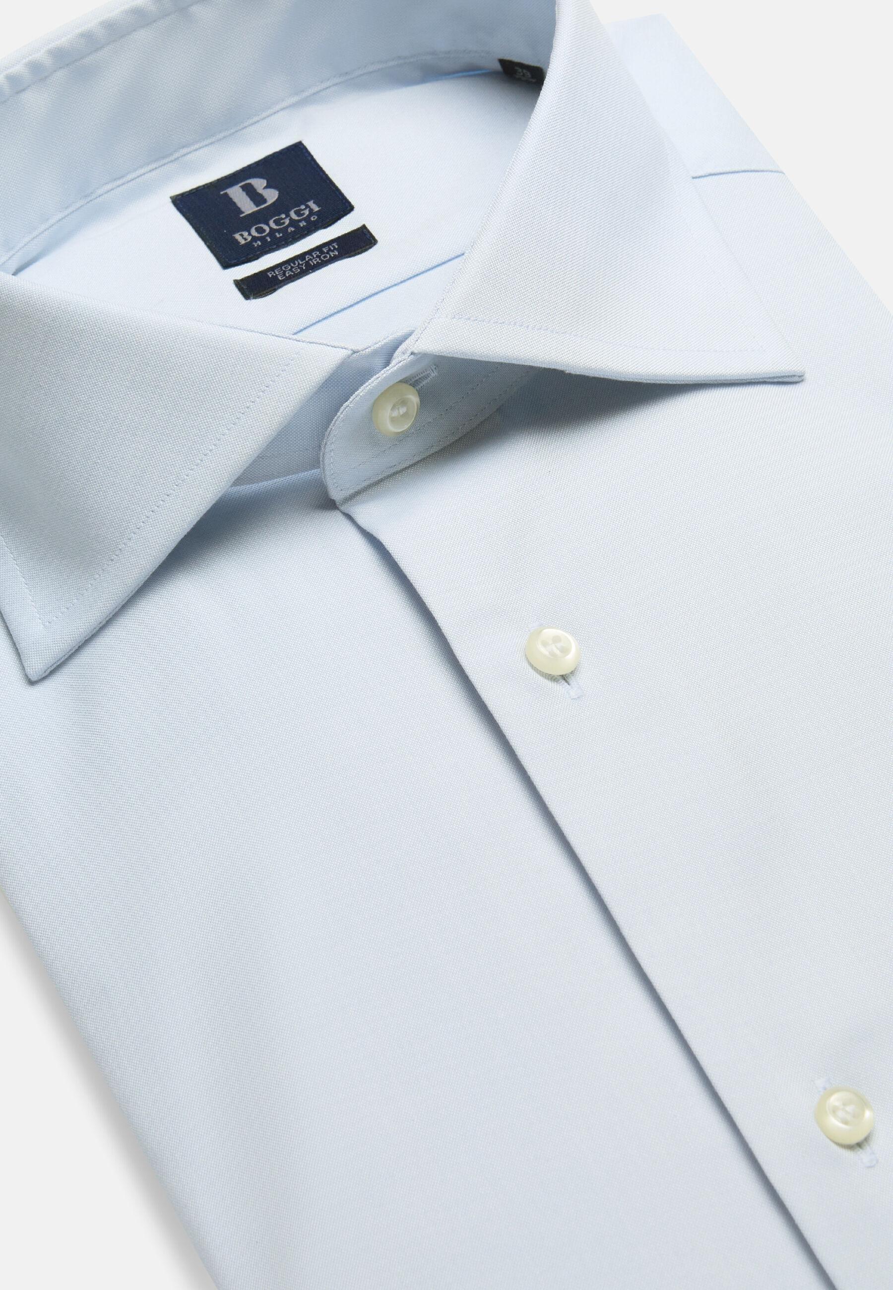 Long Fit Pinpoint Cotton Shirt Blue, Light Blue, large image number 3