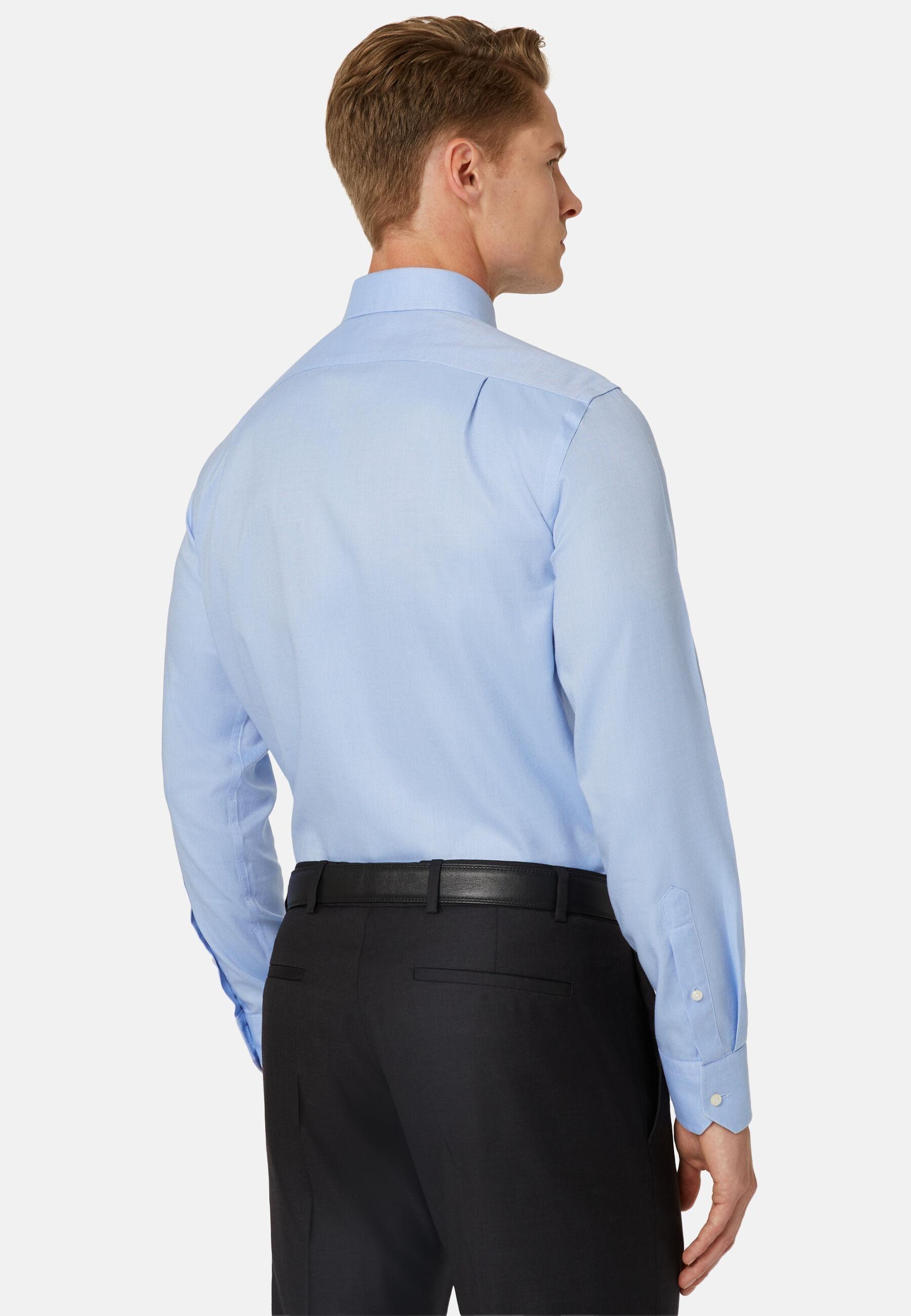 Regular Fit Cotton Dobby Shirt Blue, Light Blue, large image number 1