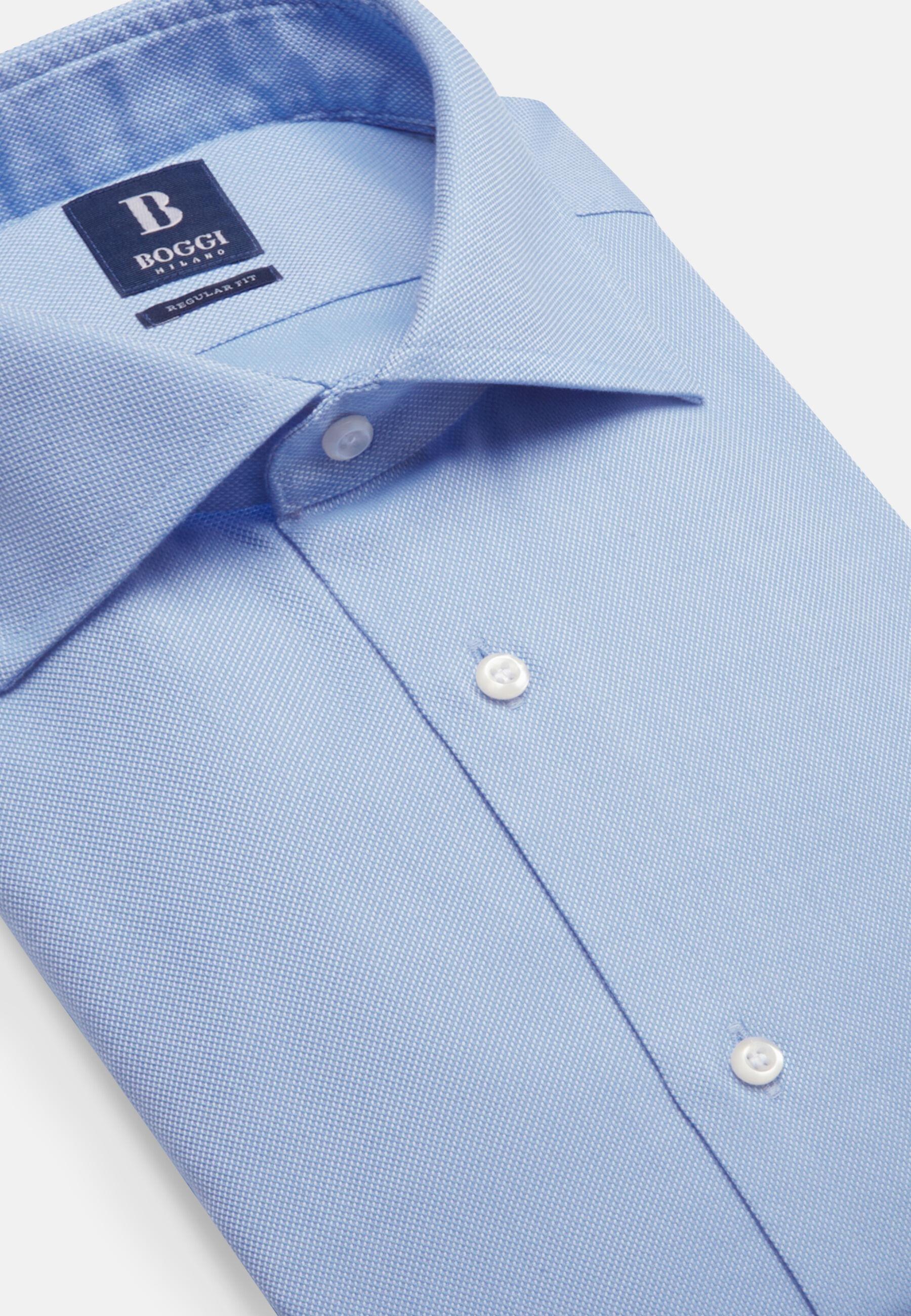 Regular Fit Cotton Dobby Shirt Blue, Light Blue, large image number 3