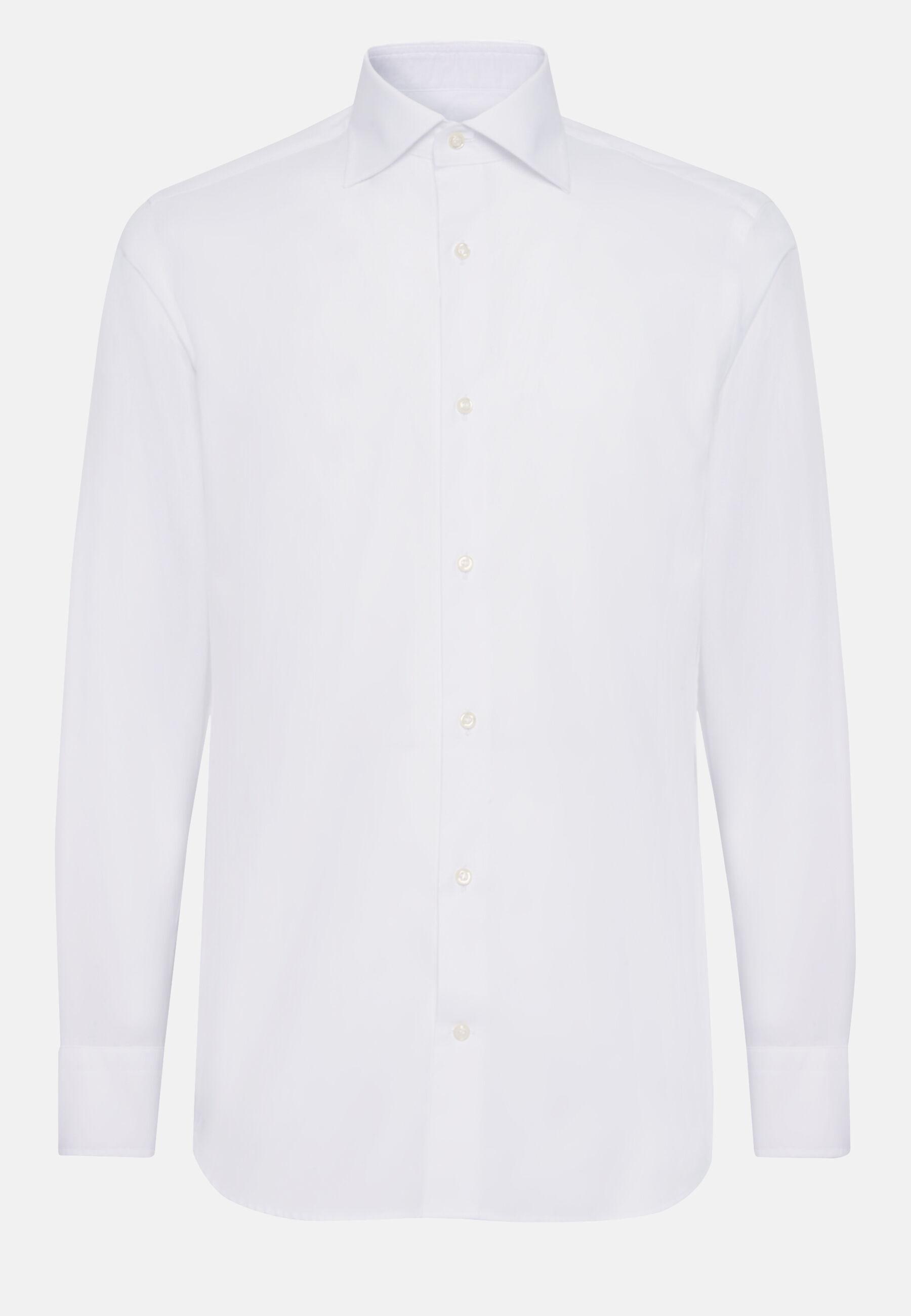 Slim Fit Cotton Twill Shirt White, White, large image number 4