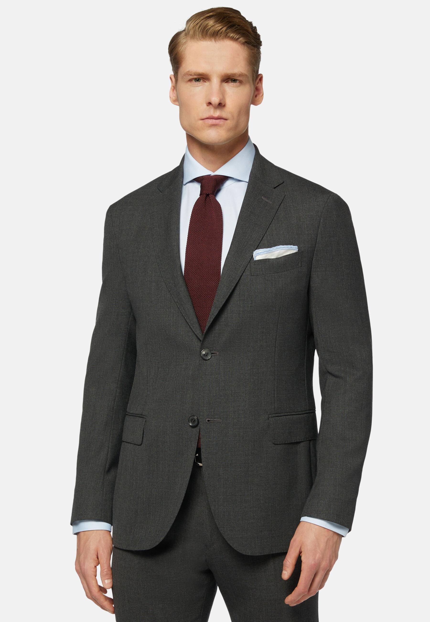 GREY Jacket In Pure Wool Travel, 3901_GREY, medium