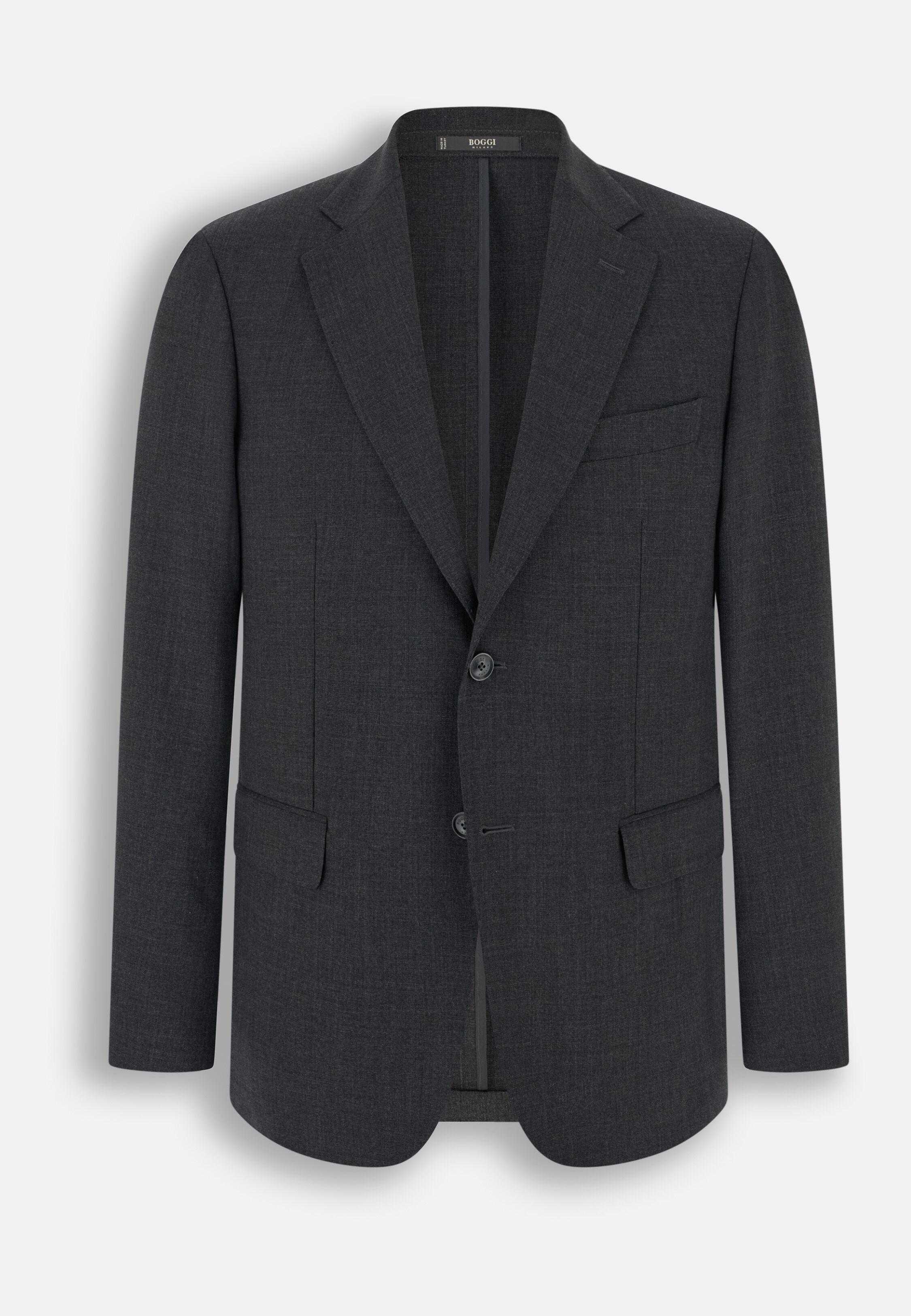 Jacket in Pure Wool Travel, Grey, Grey, large image number 4