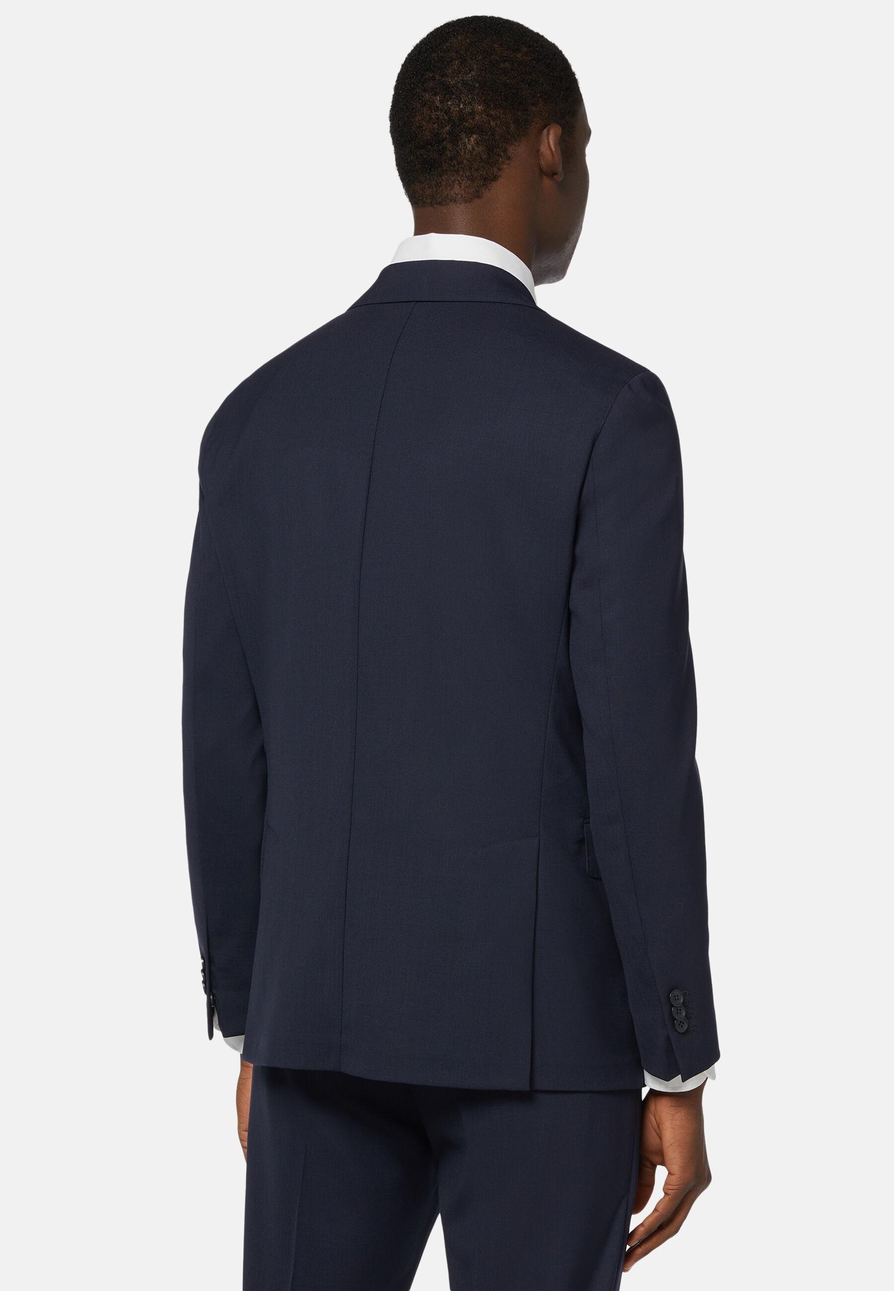 Jacket In Pure Travel Wool Blue, Blue, large image number 1