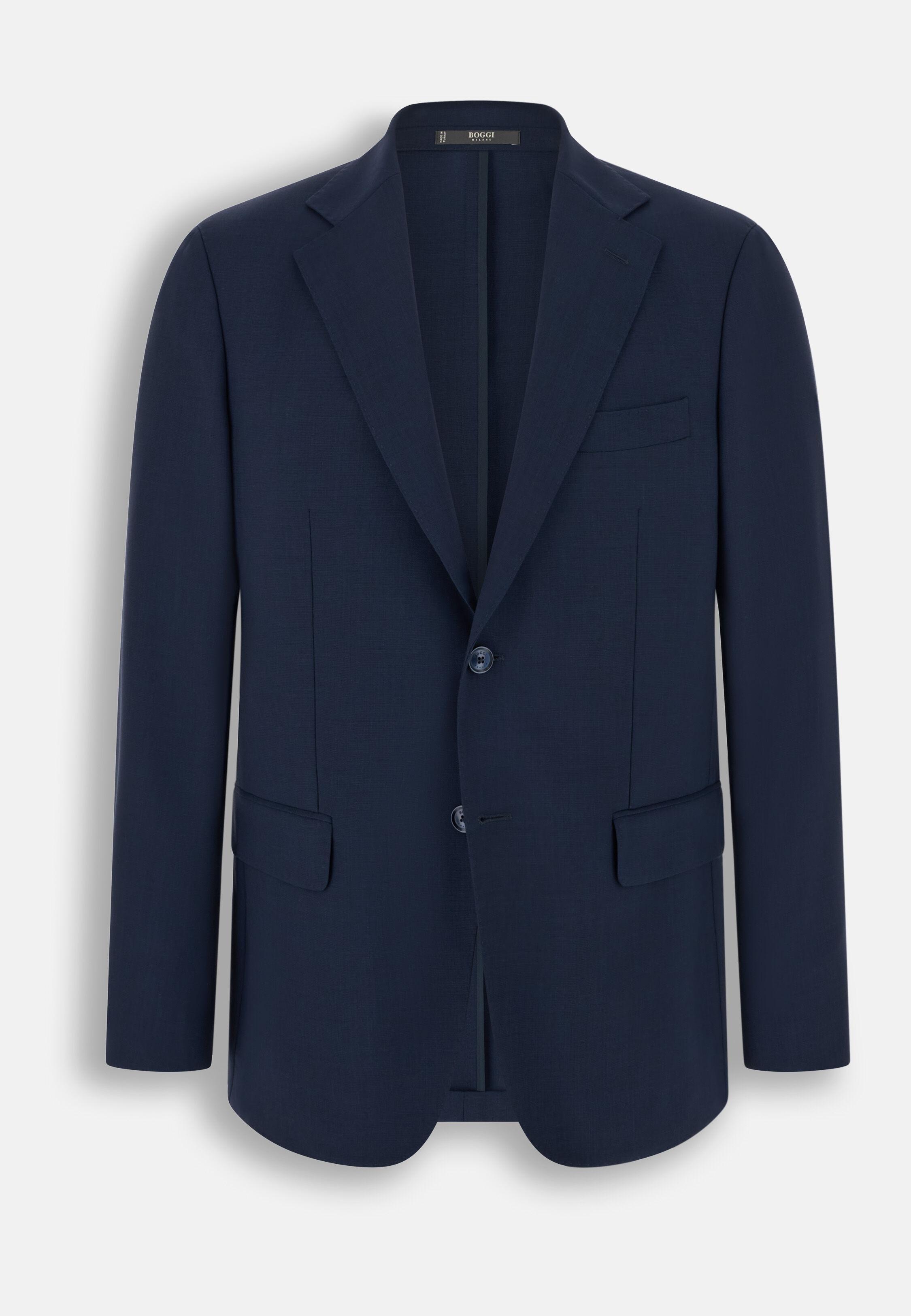 Jacket in Pure Travel Wool Blue, Blue, large image number 4