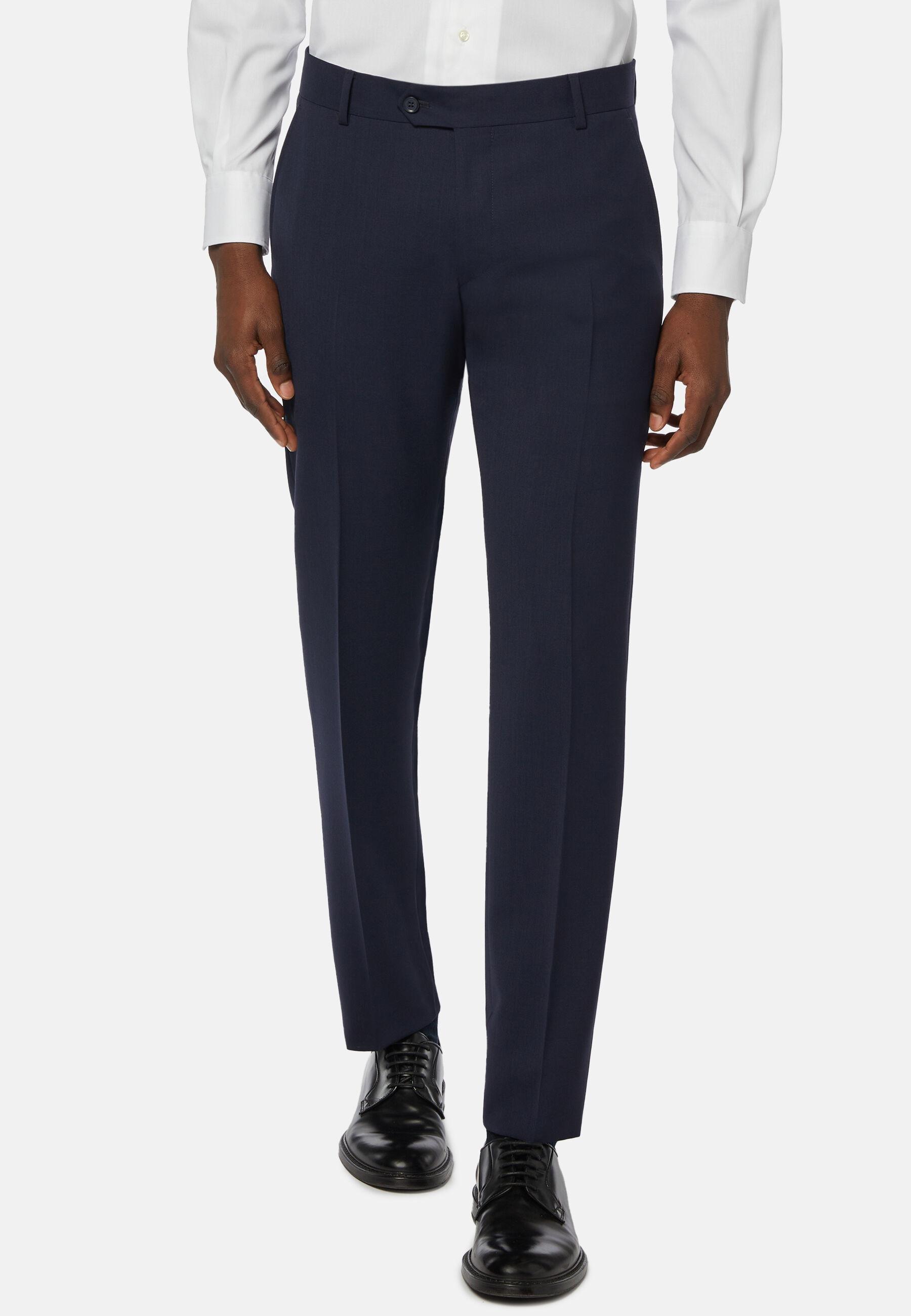 Trousers in Pure Wool Travel, Blue, Blue, large image number 0