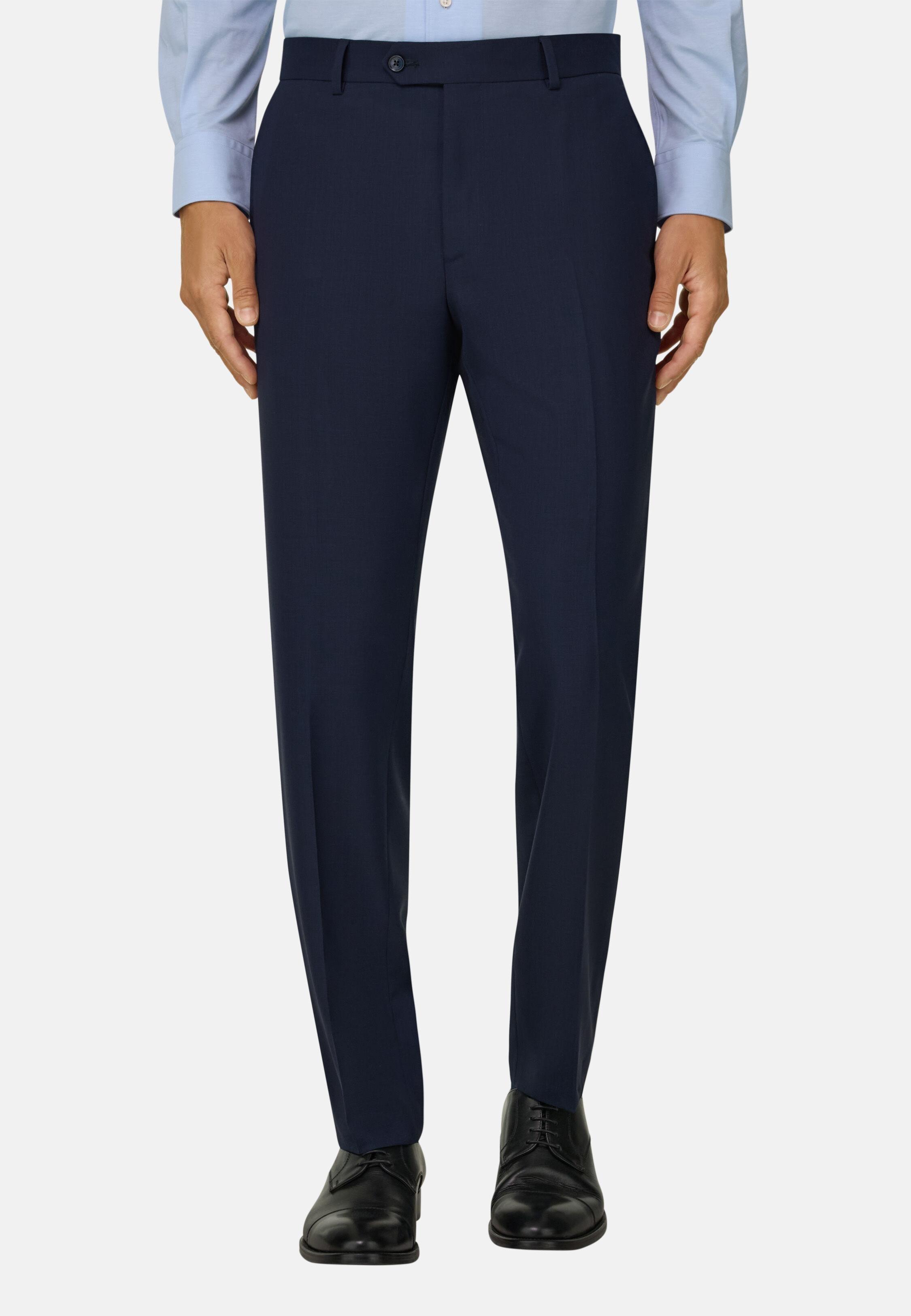 Trousers in Pure Wool Travel, Blue, Blue, large image number 1