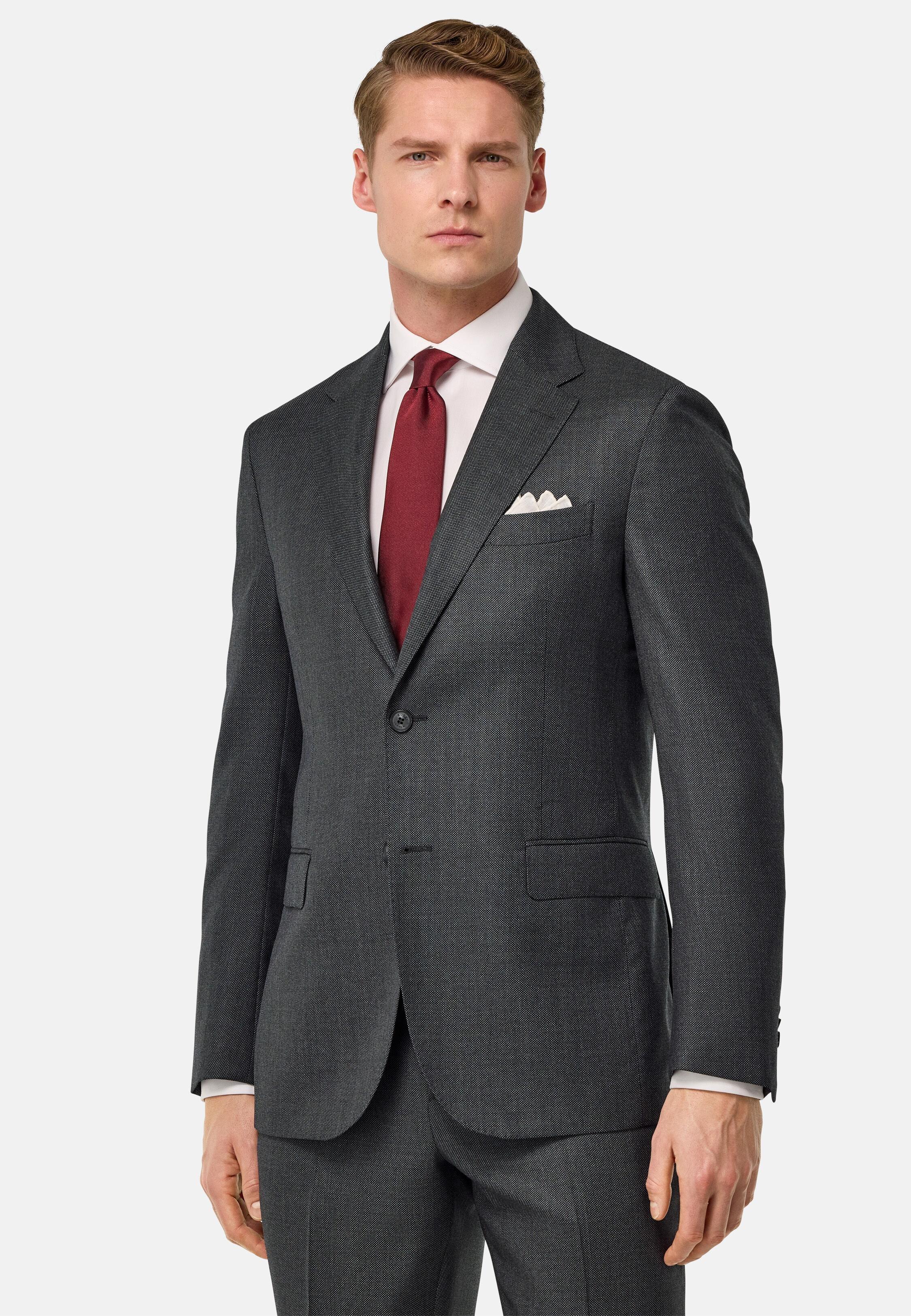 Pure Wool Birds Eye Jacket Grey, 3901_GRME, large image number 0