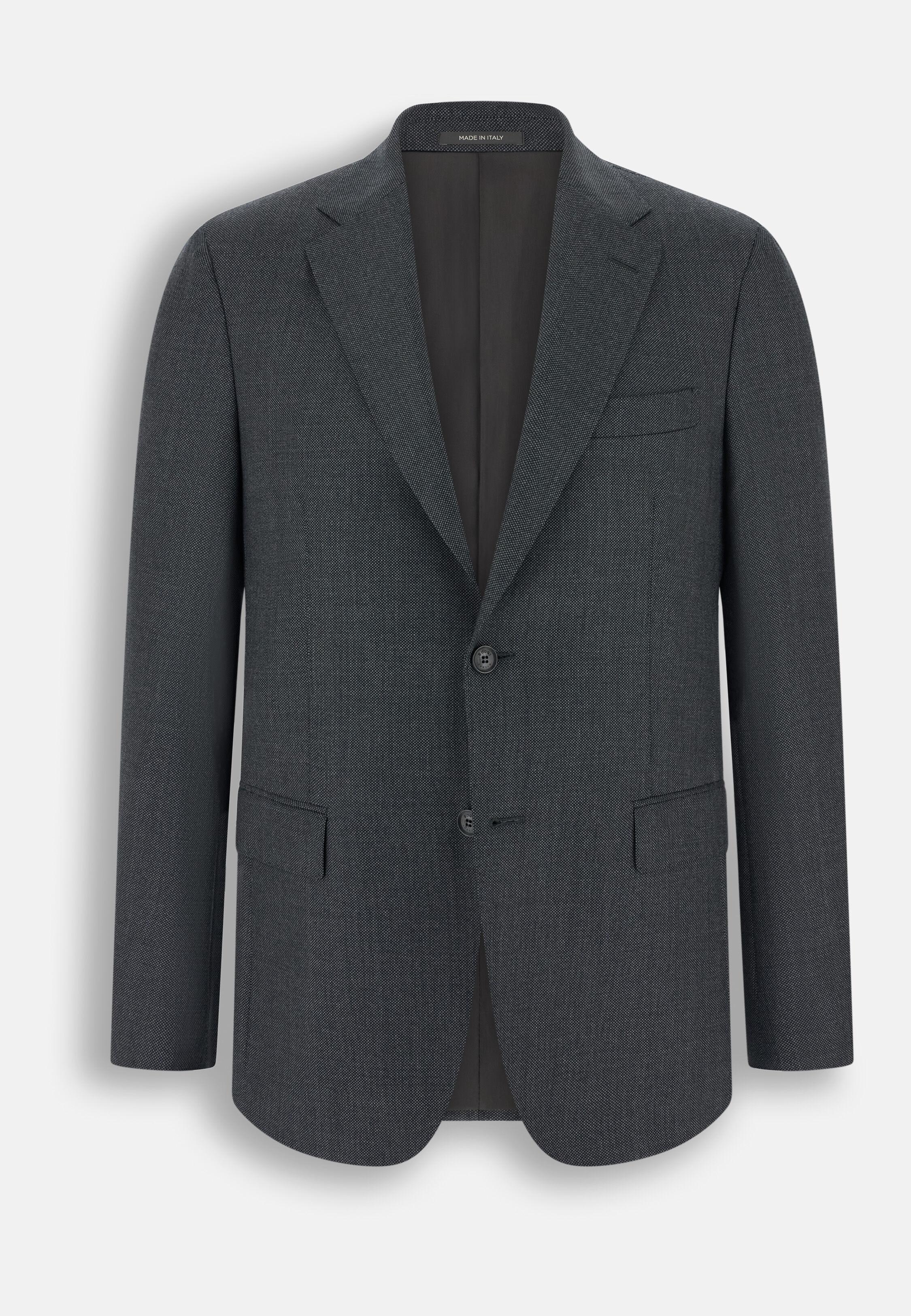 Jacket in Pure Wool Bird's Eye, Medium Grey, Medium grey, large image number 5