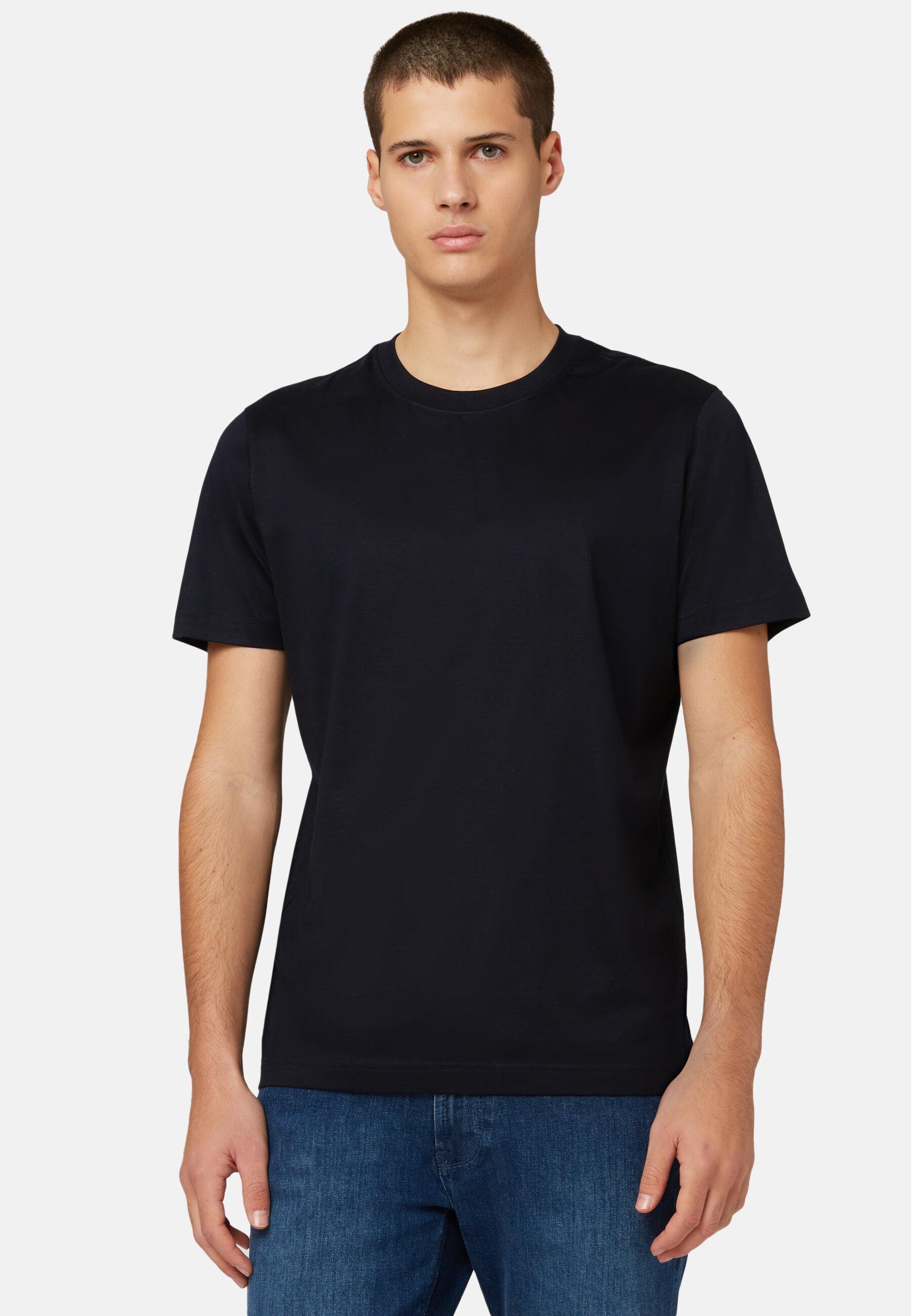 Pima Cotton Charcoal T-Shirt Navy, 3901_NAVY, medium