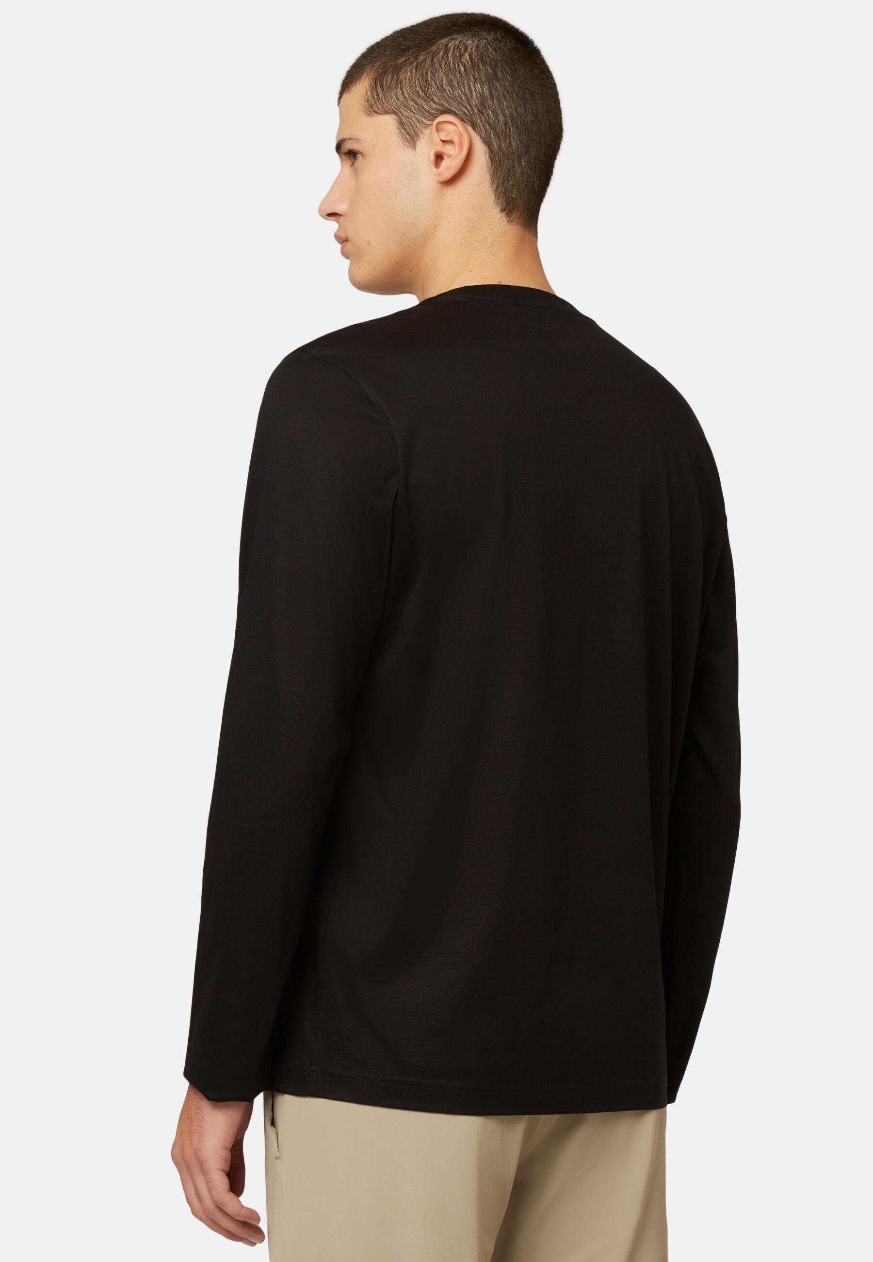 تيشيرت قطن بيما أسود, Black, medium