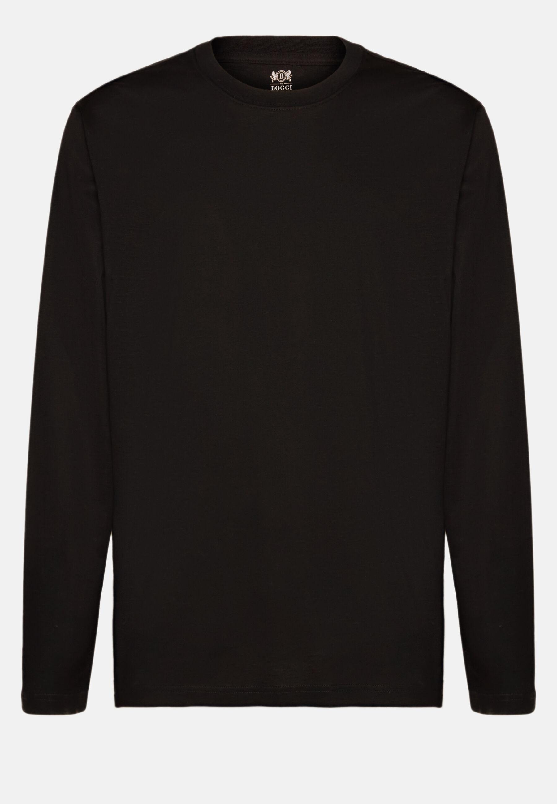 تيشيرت قطن بيما أسود, Black, medium
