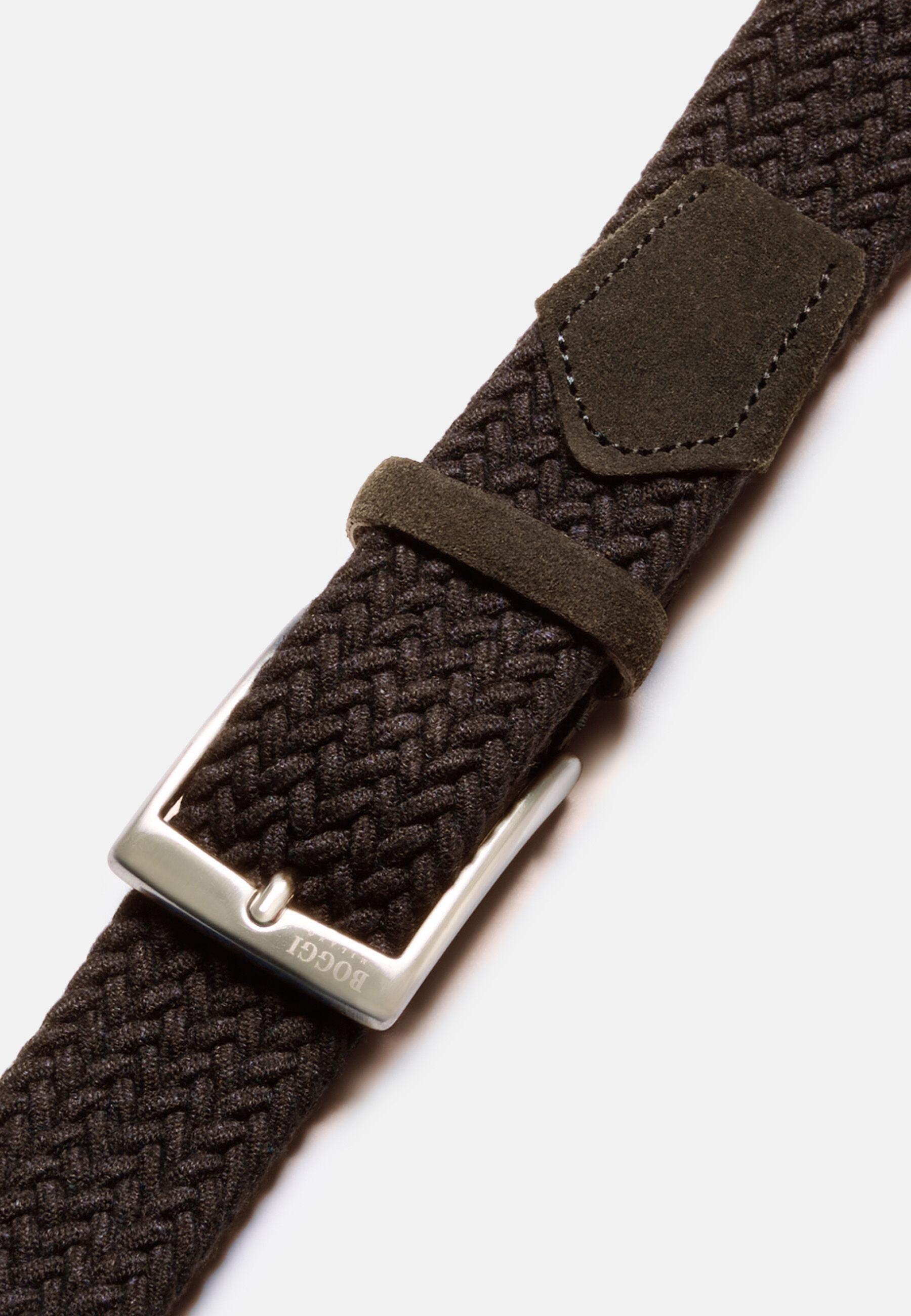Viscose Mix Stretch Woven Belt Brown, Dark brown, large image number 1