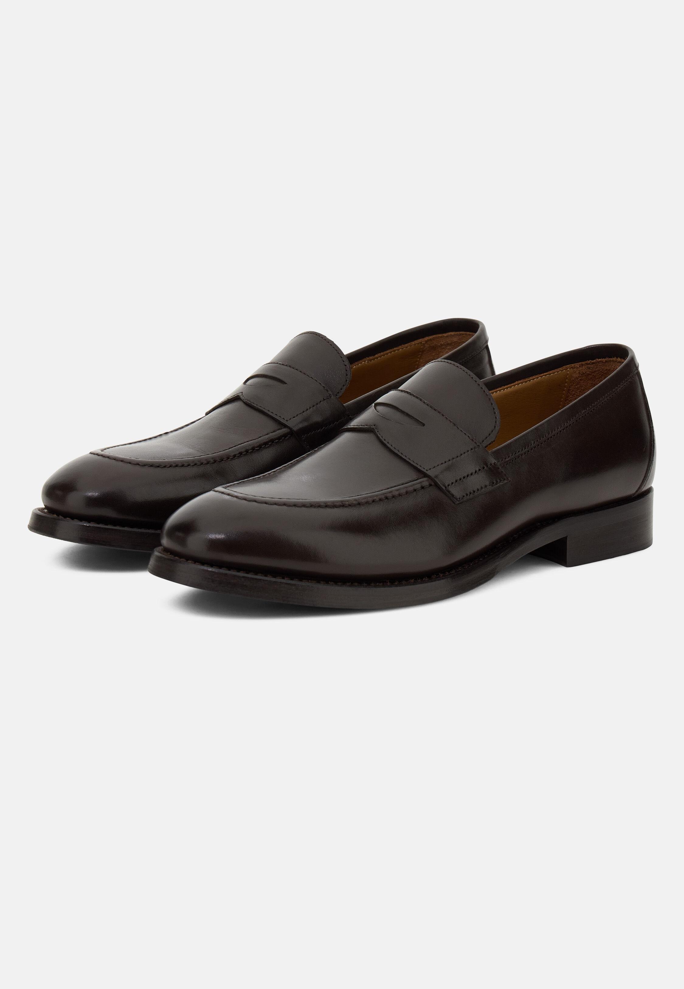 DKBR Leather Loafers, 3901_DKBR, large image number 1