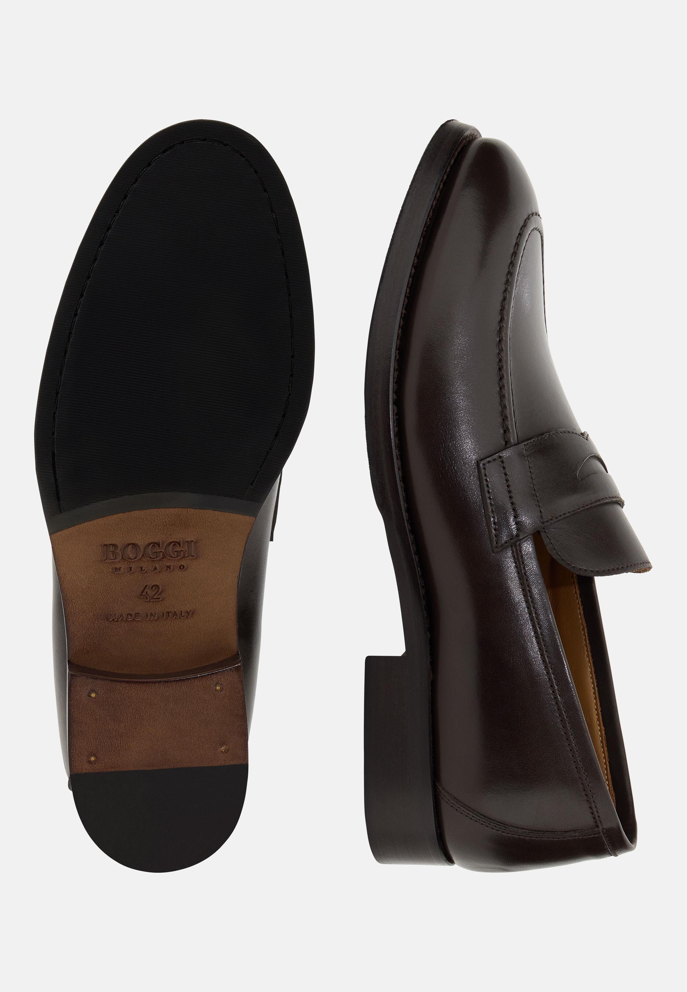 Leather Loafers Brown, Dark brown, large image number 3