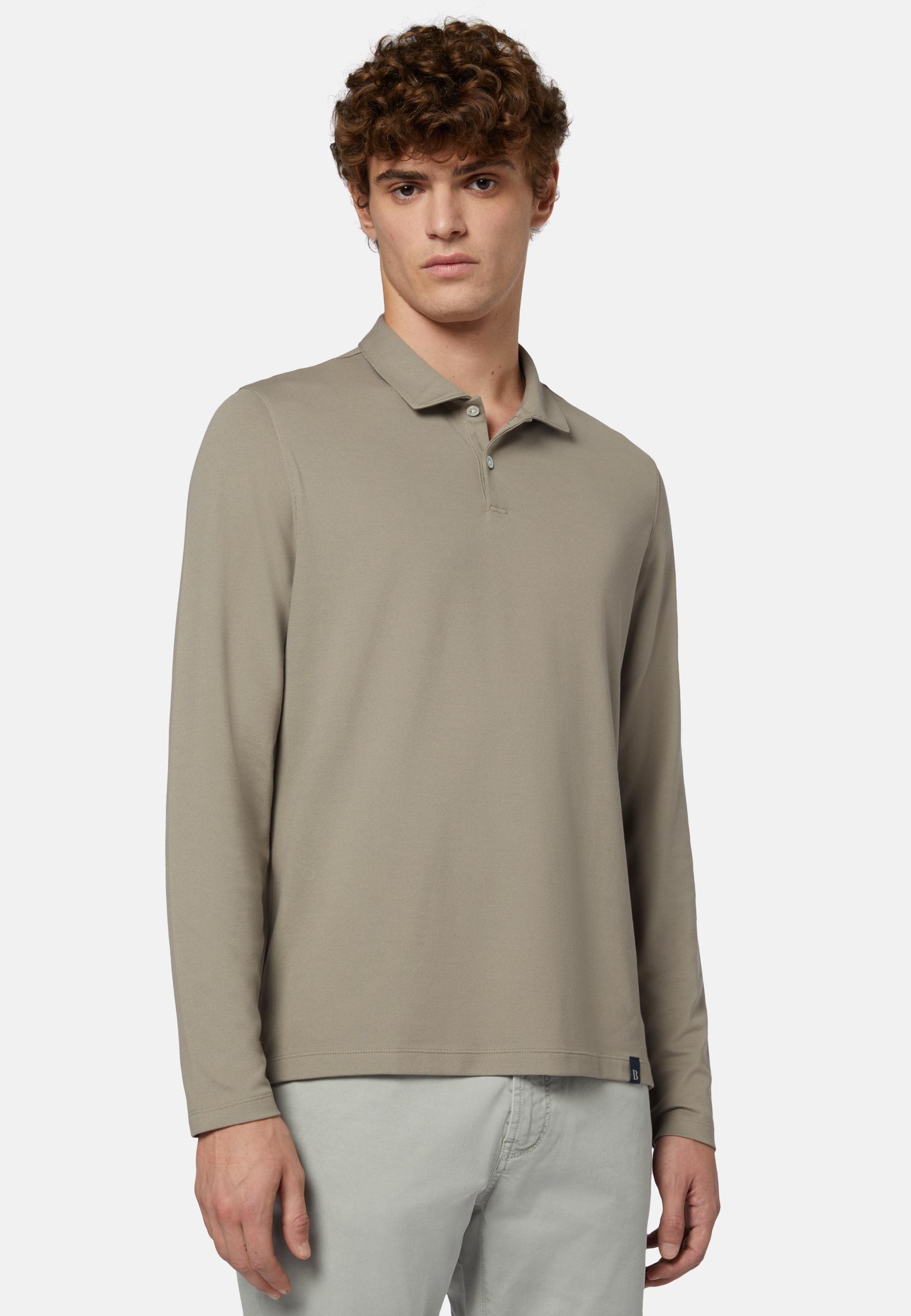 Boggi Milano - Taupe Polo In Sustainable Performance Pique