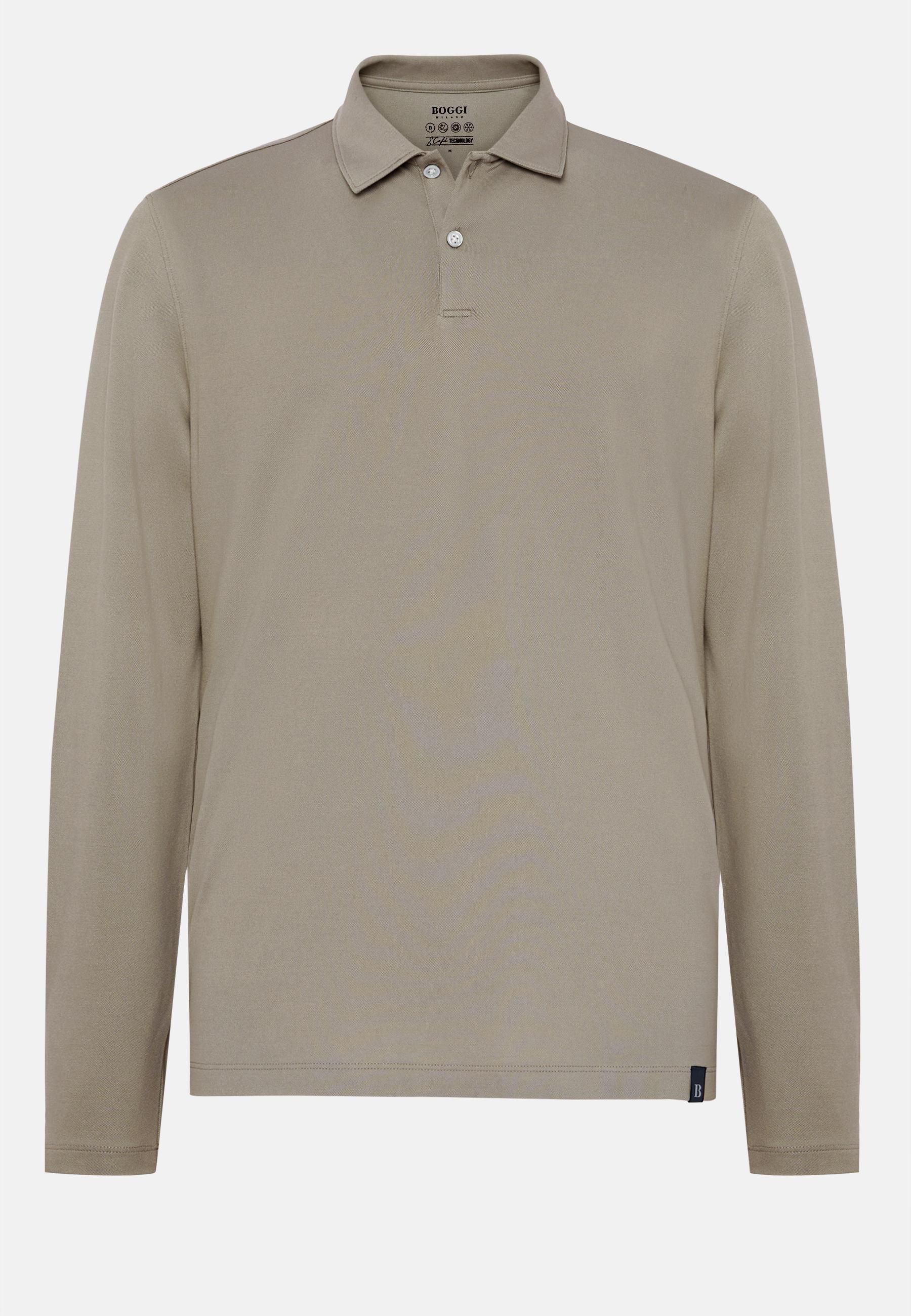 Polo In Sustainable Performance Pique Beige, Taupe, large image number 1