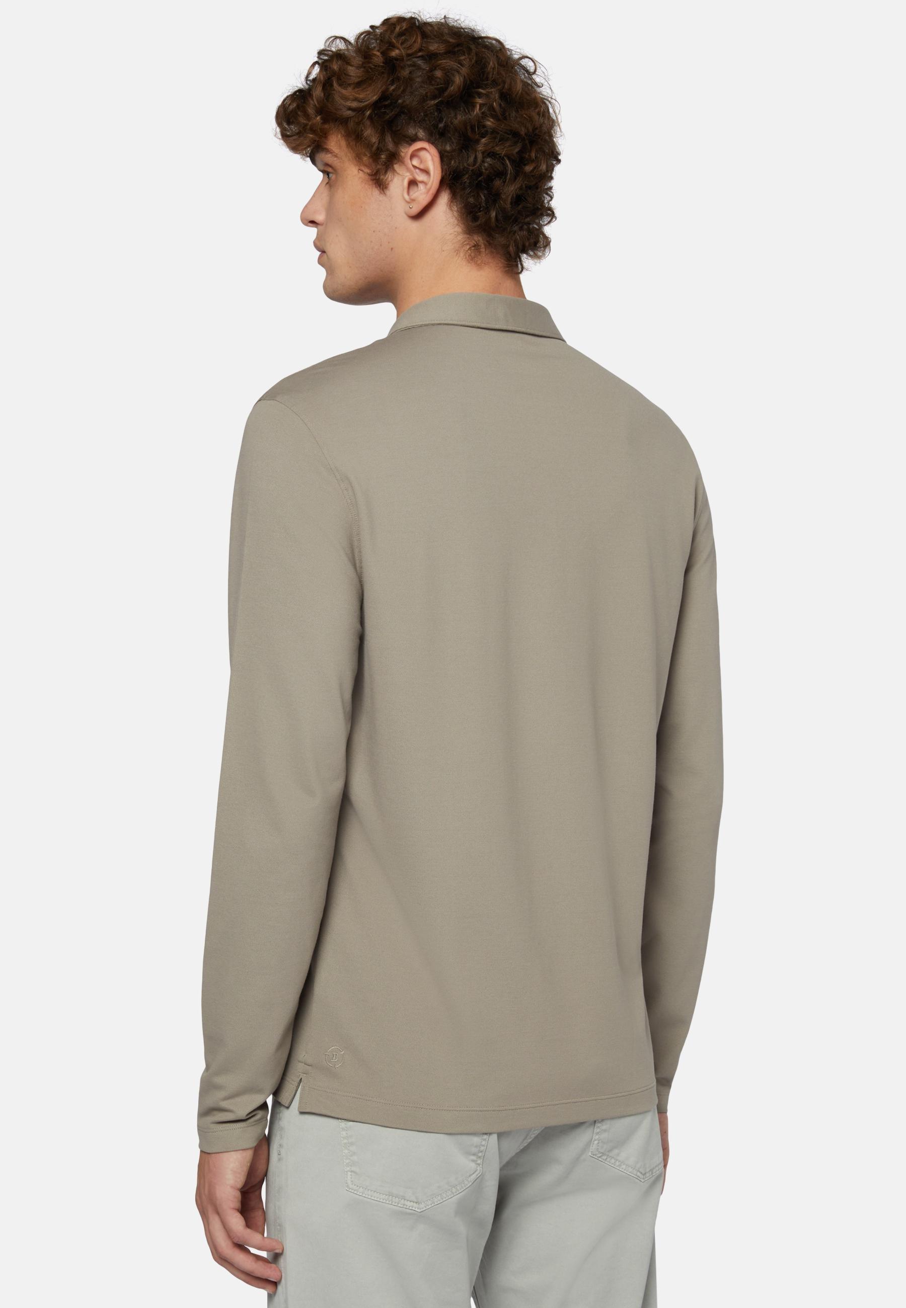 Polo In Sustainable Performance Pique Beige, Taupe, large image number 3