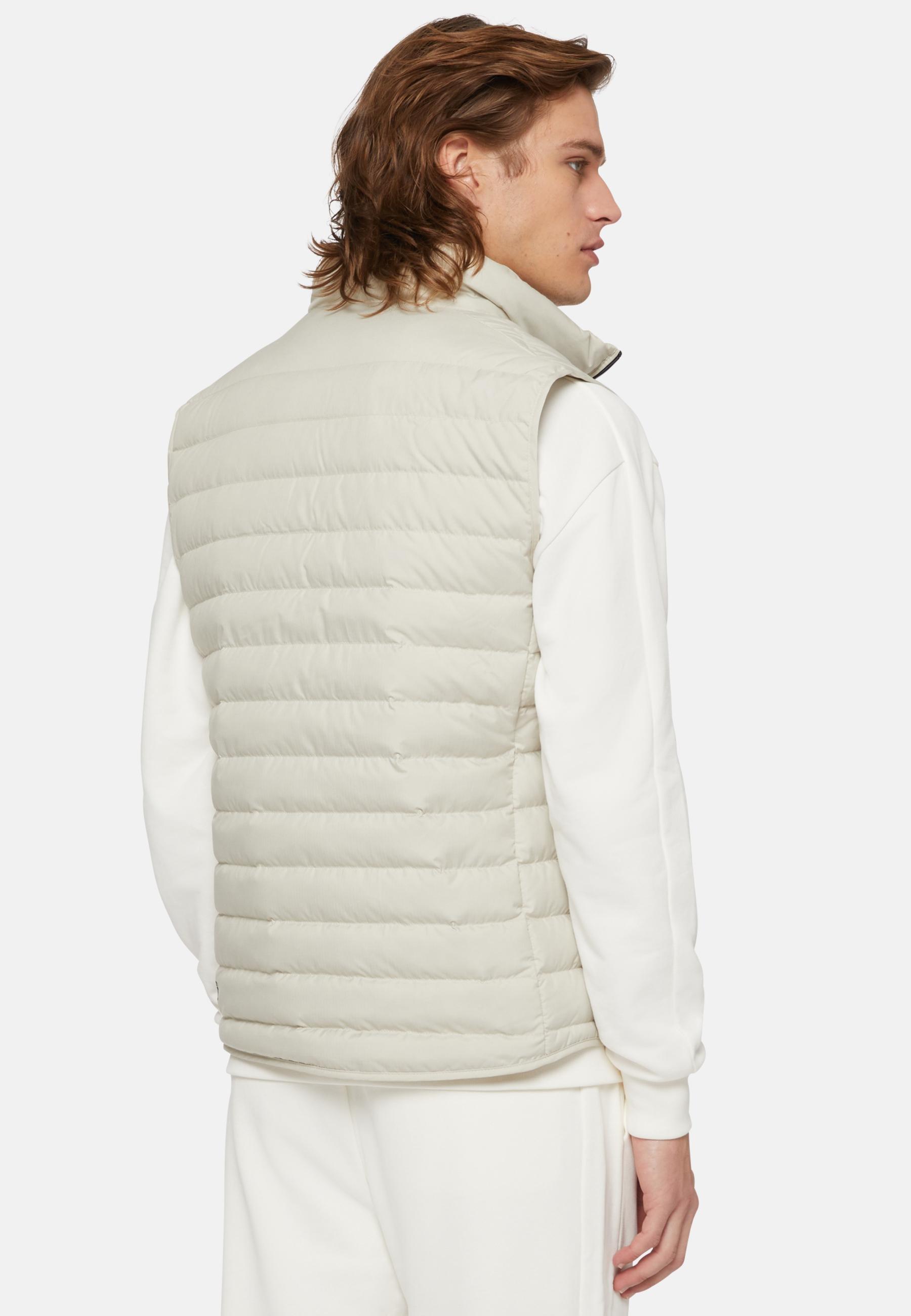Goose Down Recycled Fabric Waistcoat Beige, 3901_SAND, medium
